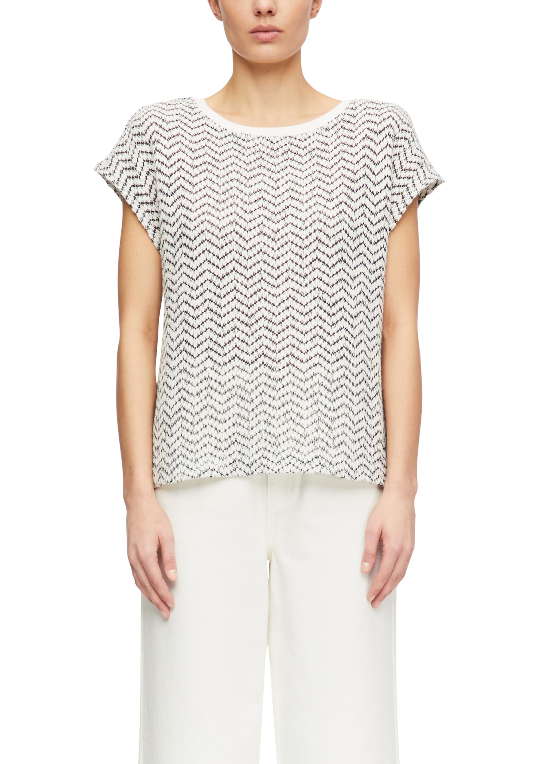comma-sweatshirt-relaxed-fit-rundhals-ajoursjersey-gr-48 image 1
