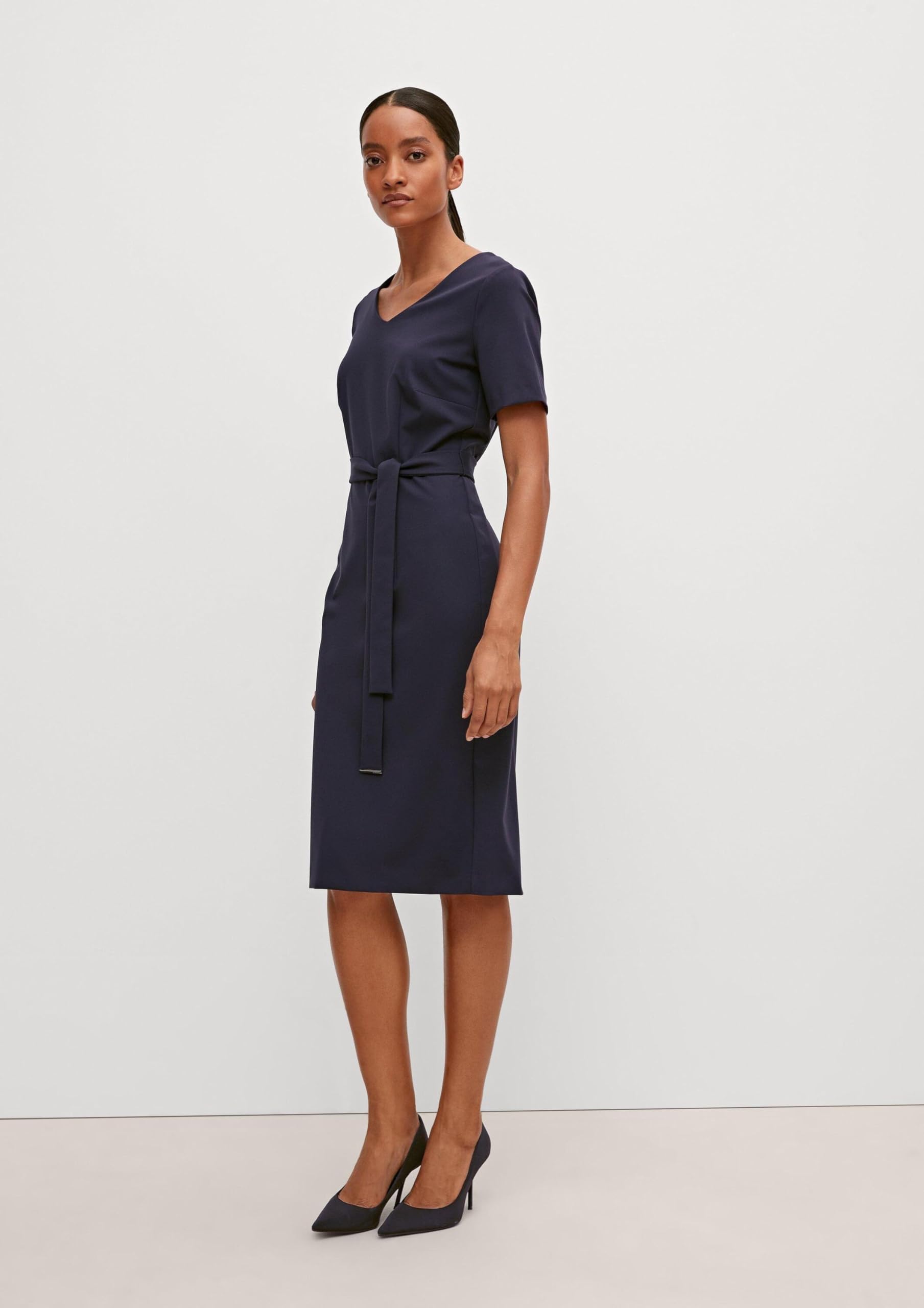 comma-kleid-etuikleid-navy-v-ausschnitt-gr-40 image 6