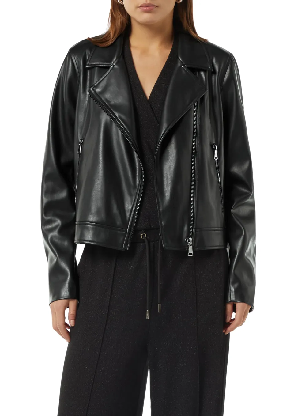 comma-bikerjacke-lederimitat-jacke-gr-e-42-schwarz image 1