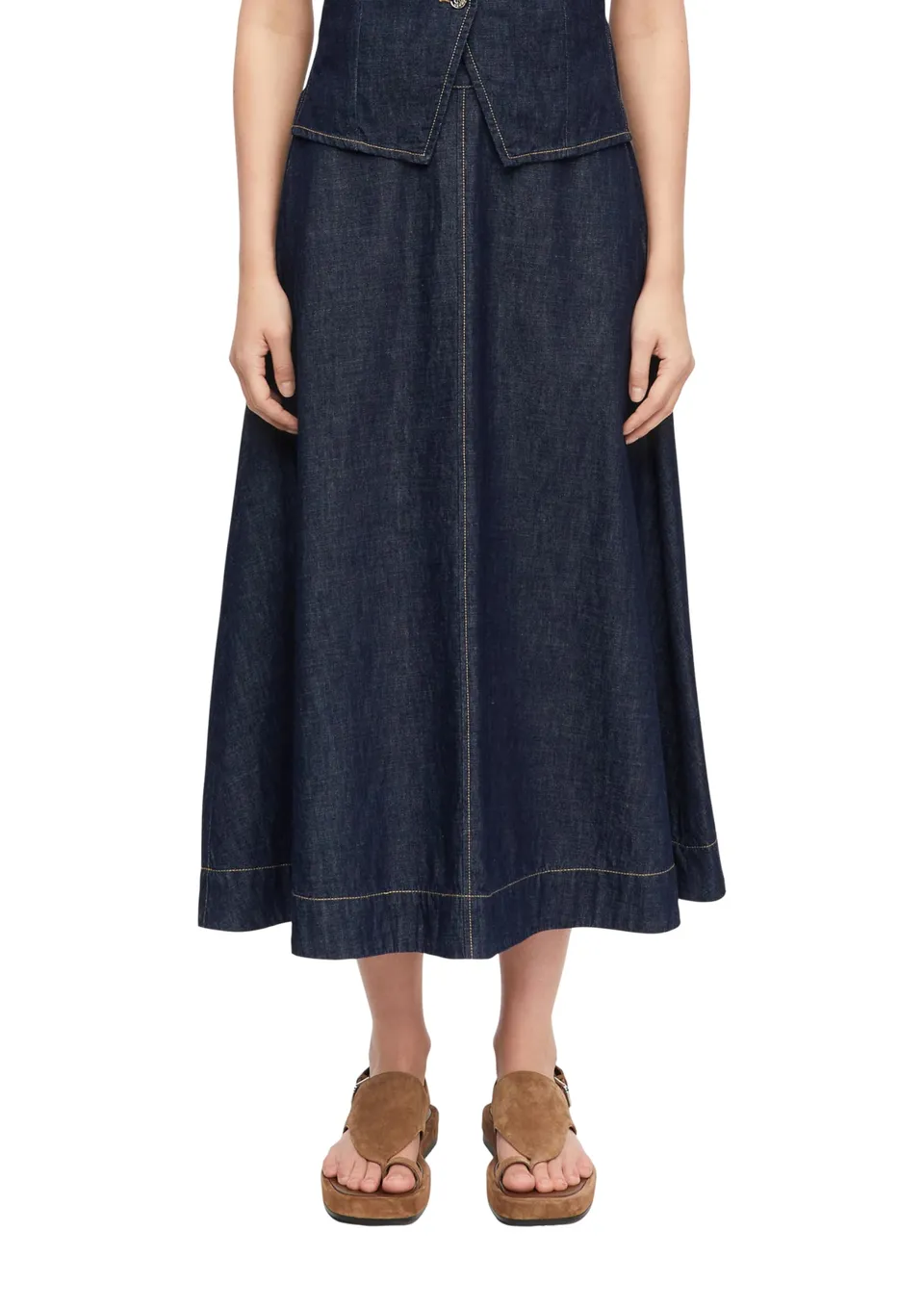 comma-skirts-damen-jeansrock-a-linie-midi-gr-e-34 image 1