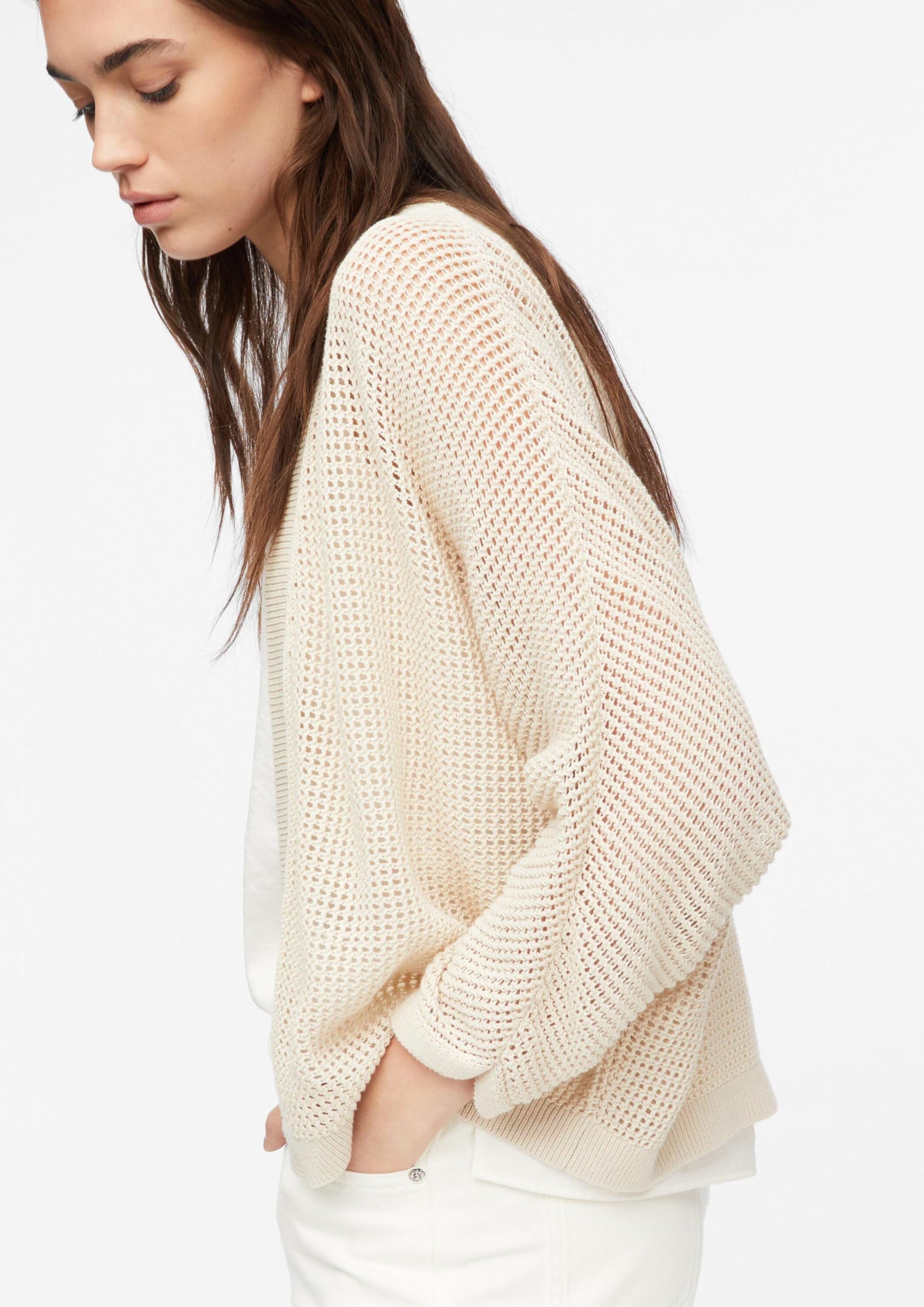 comma-strickjacke-ajourmuster-beige-xl image 4