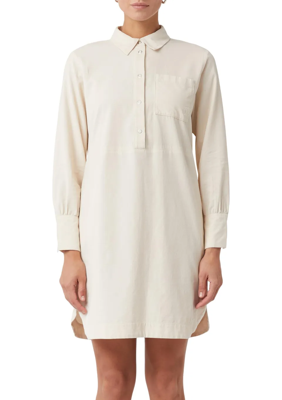 comma-hemdblusenkleid-damen-beige-gr-42-feincord image 1