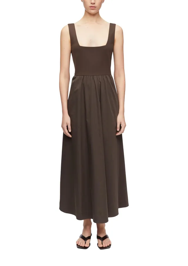 comma-jersey-popeline-kleid-gr-36-dunkelbraun-lang image 1
