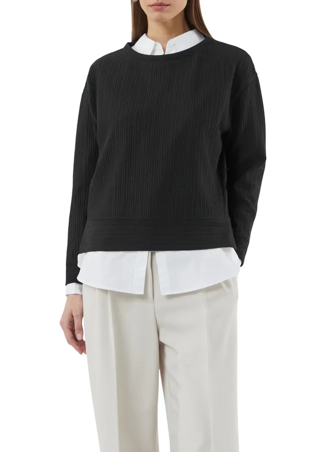comma-strukturiertes-sweatshirt-mit-b-ndchen-gr-e-38 image 1