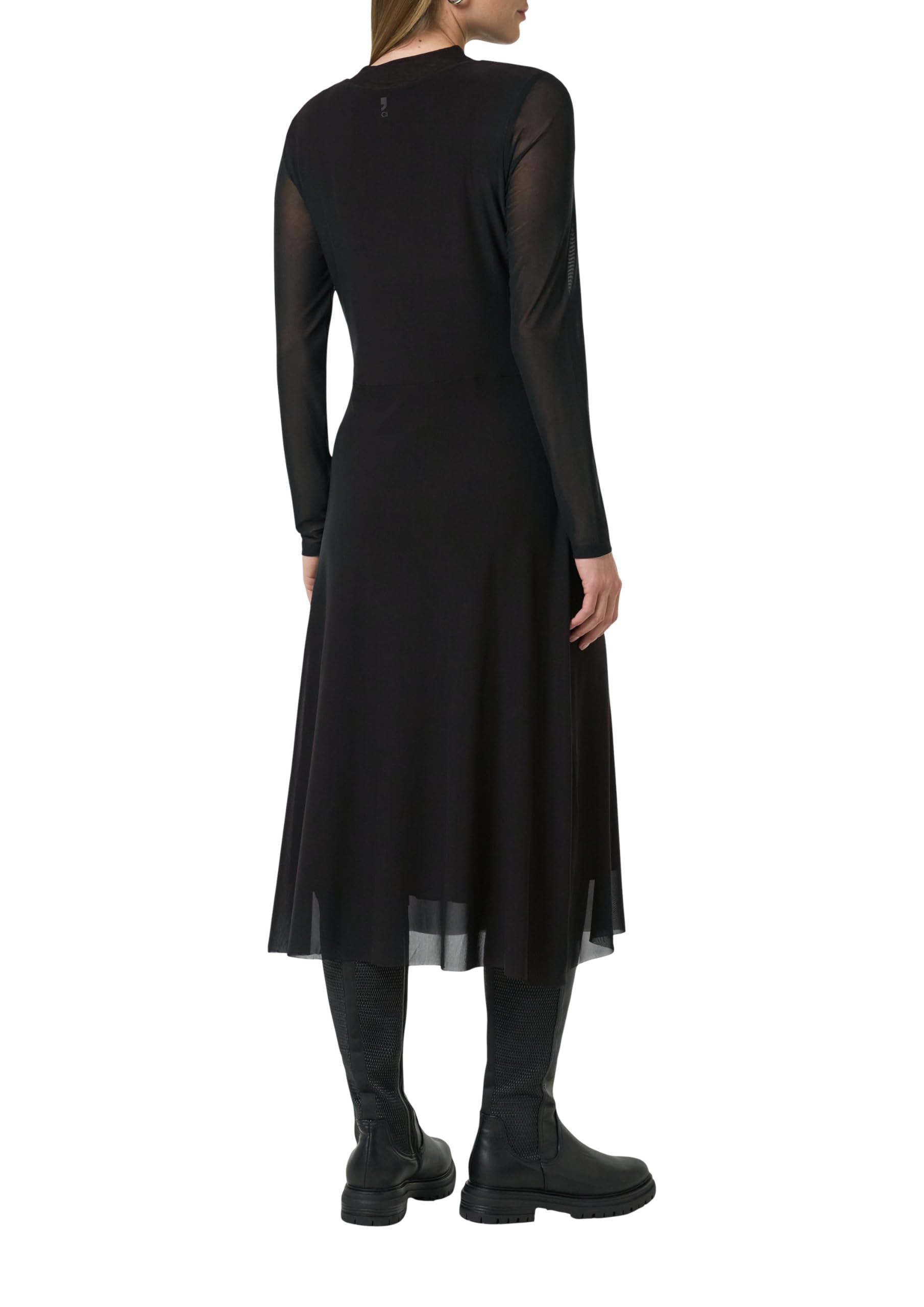 comma-midi-kleid-damen-mesh-stehkragen-schwarz image 2