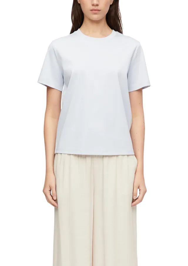 comma-basic-t-shirt-damen-top-baumwolle-uni image 1