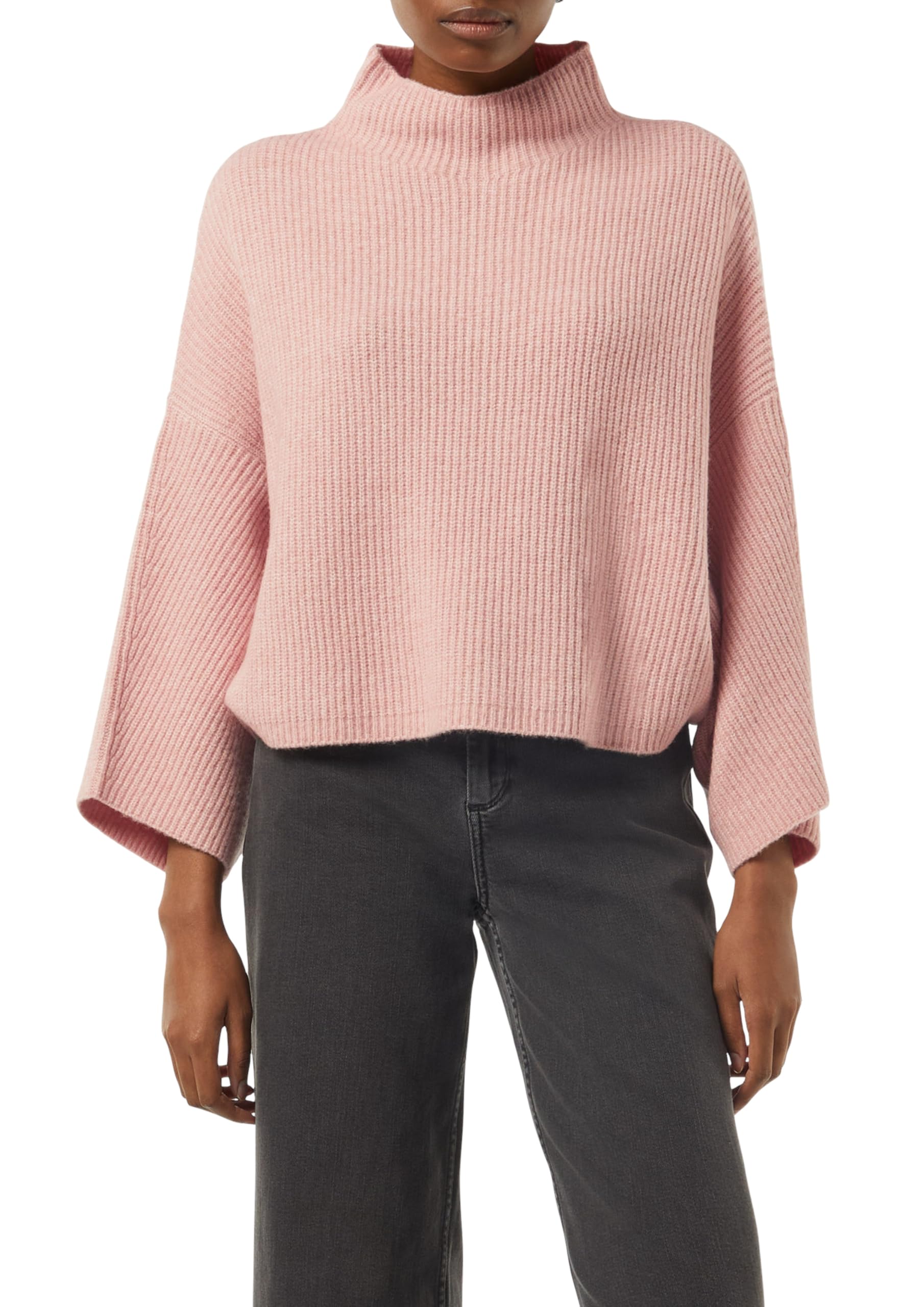 comma-ponchos-strick-poncho-mit-stehkragen-m-perlmuttrosa image 1