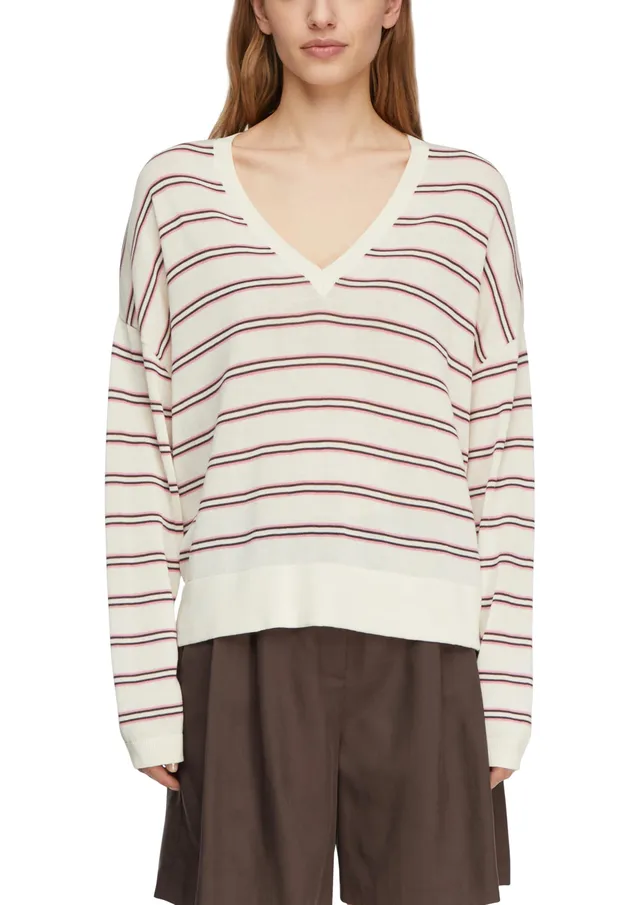 comma-knitwear-strickpullover-gestreift-l-v-ausschnitt image 1