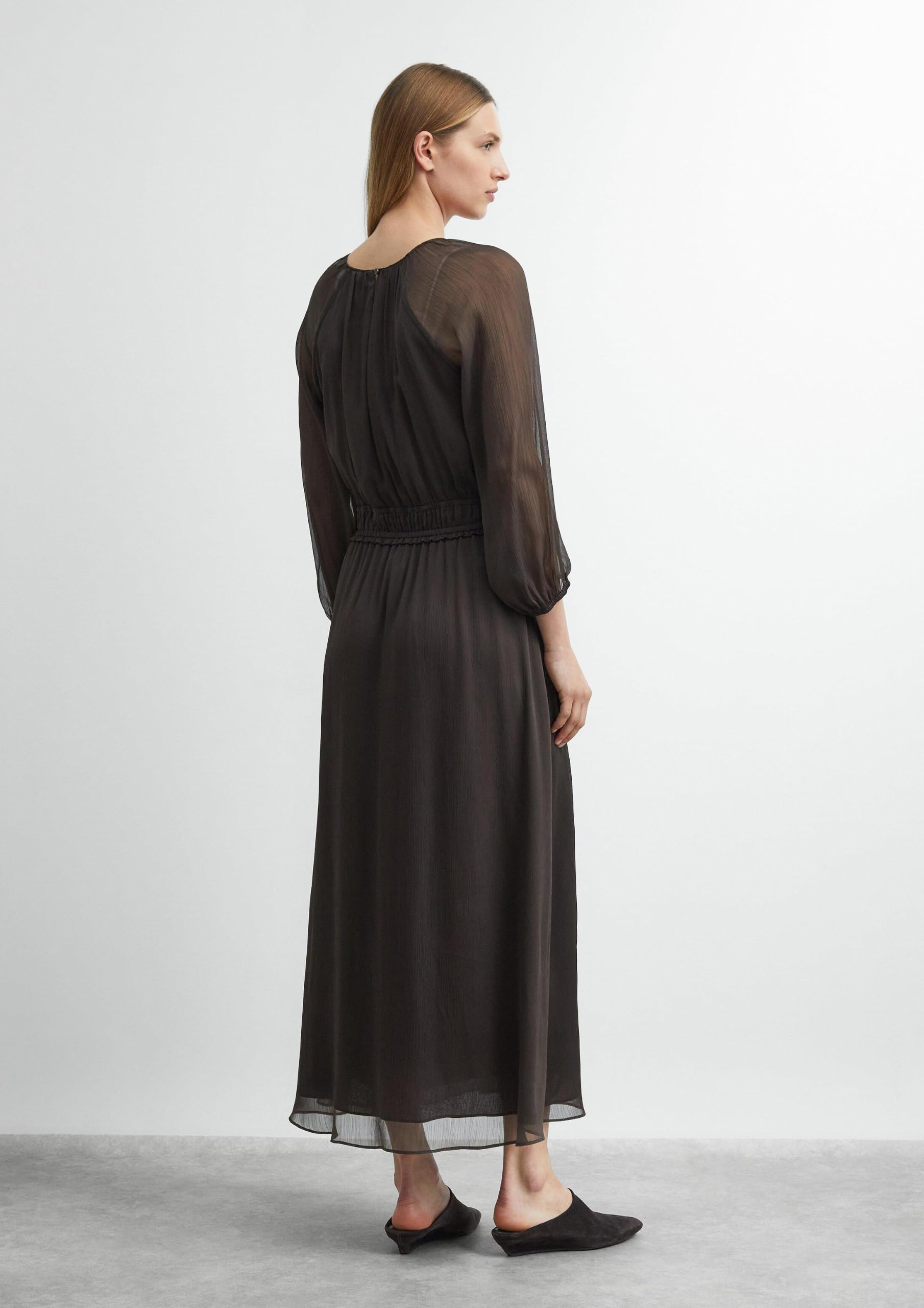 comma-maxikleid-chiffon-gr-38-langarm-semi-transparent image 7