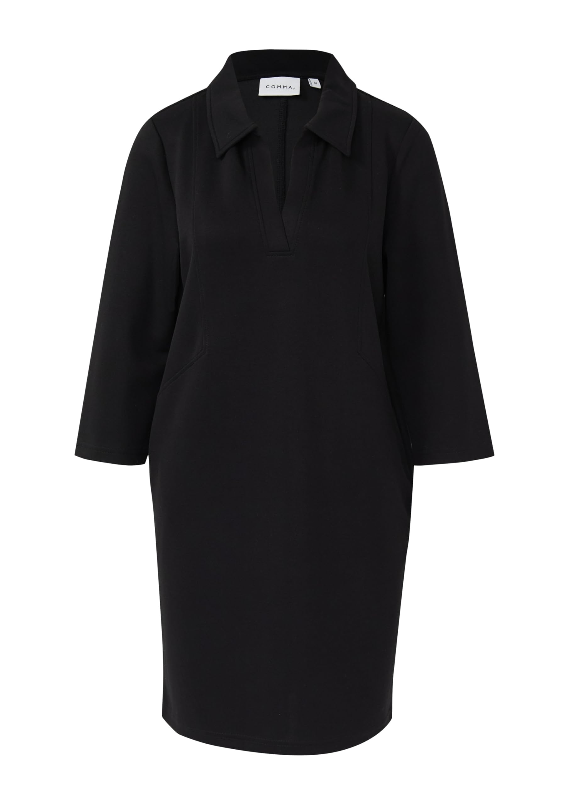 comma-jersey-kleid-polokragen-3-4-arm-grau-gr-44 image 3