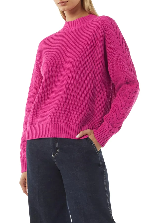 comma-strickpullover-gr-m-zopfmuster-rmel-rosa image 1