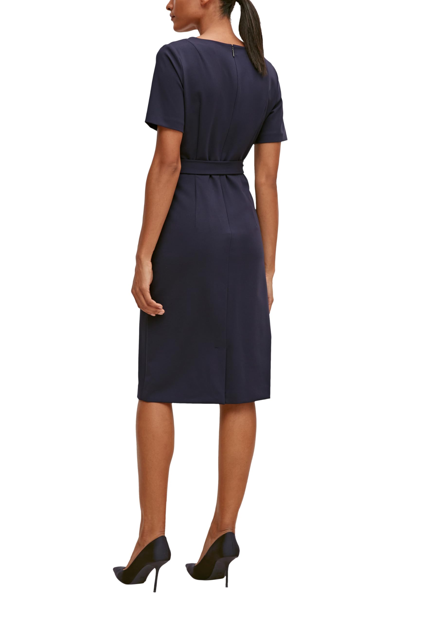 comma-kleid-etuikleid-navy-v-ausschnitt-gr-40 image 2