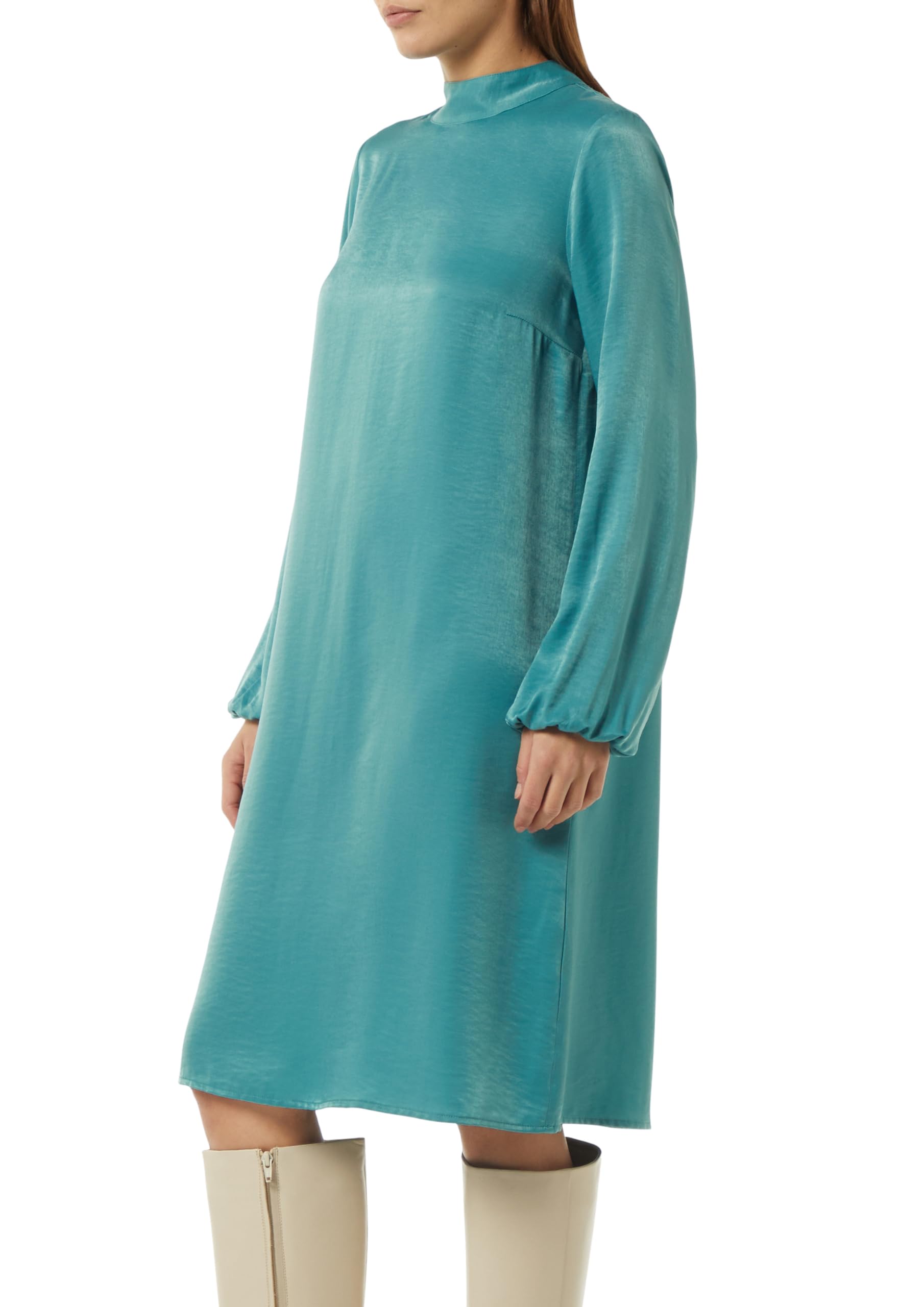 comma-viskosemix-kleid-mit-bindedetail-kleid-schwarz-viskose image 8