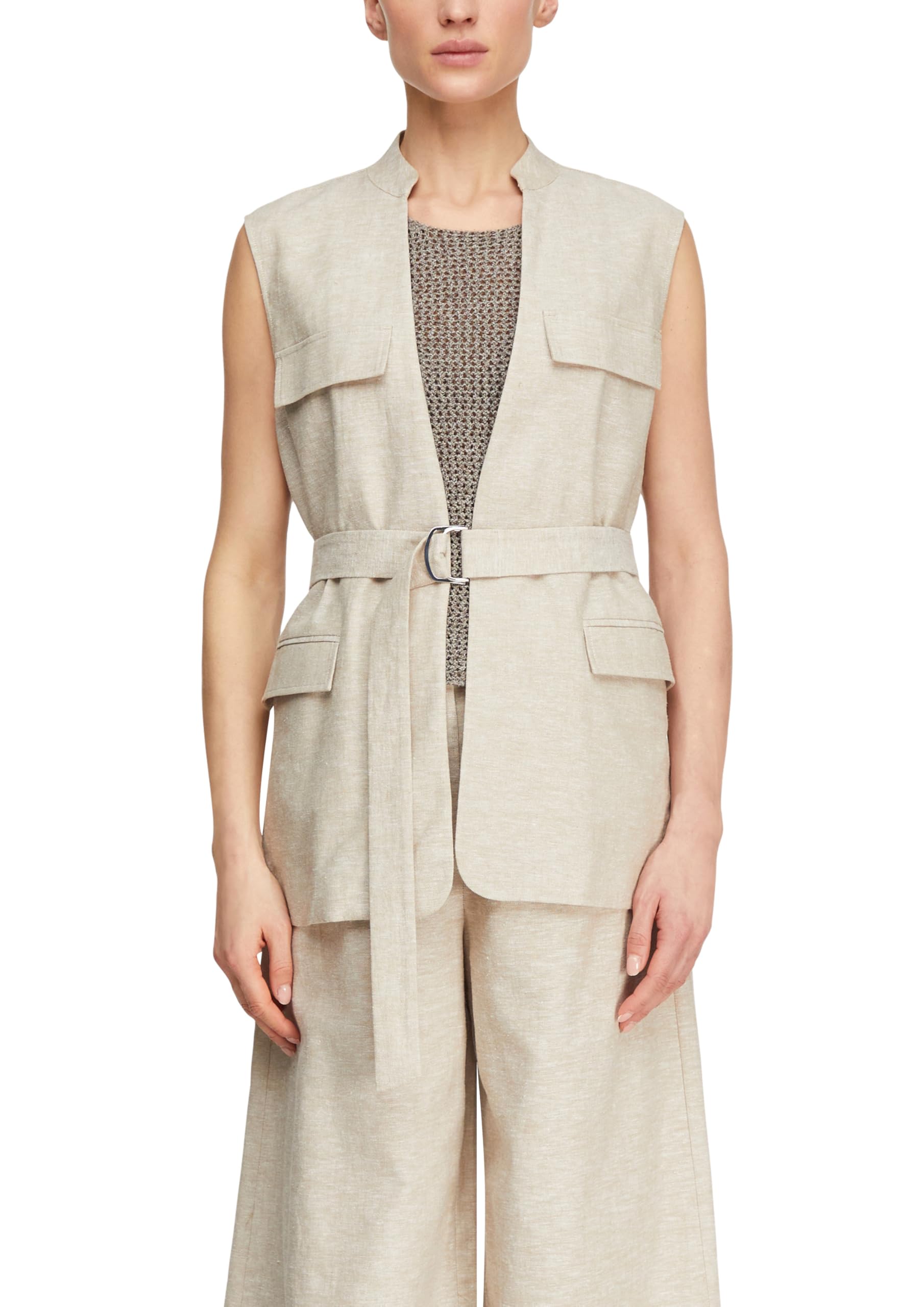 comma-utility-weste-damen-leinen-mix-gr-32-stehkragen image 1