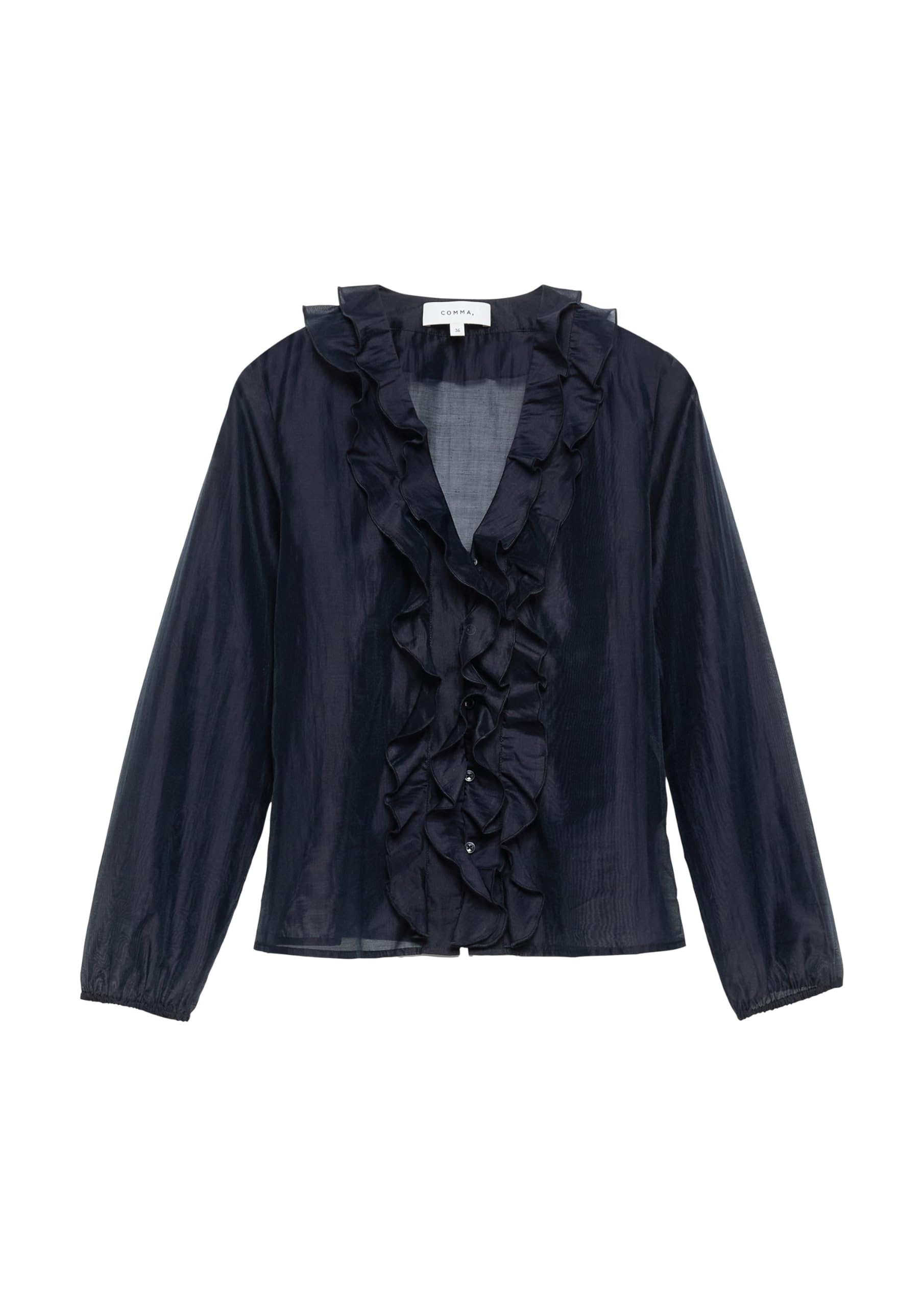 comma-lyocell-bluse-v-ausschnitt-gr-40-navy image 4