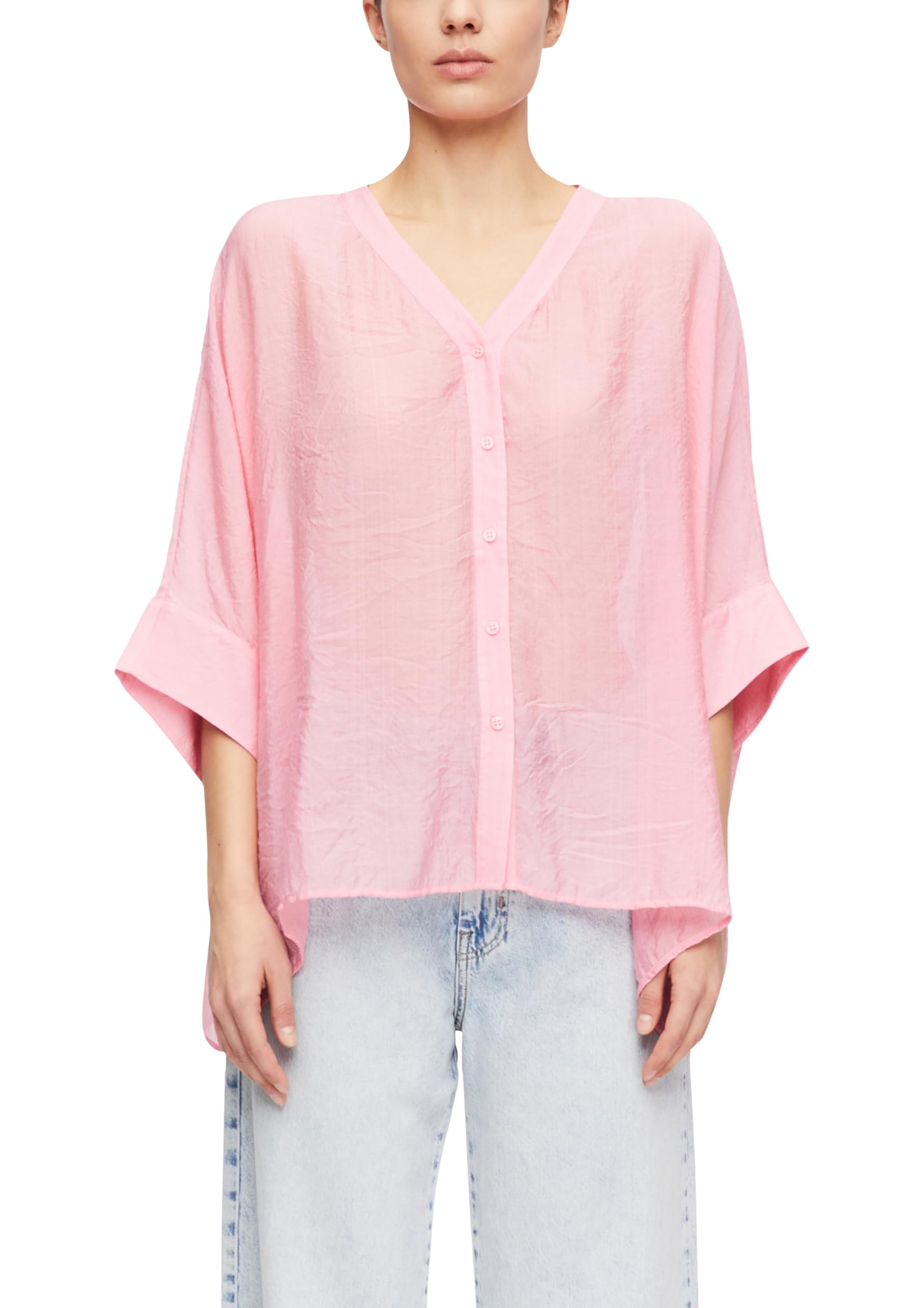 comma-poncho-bluse-chiffon-bluse-helles-beige-l-halbtransparent image 7