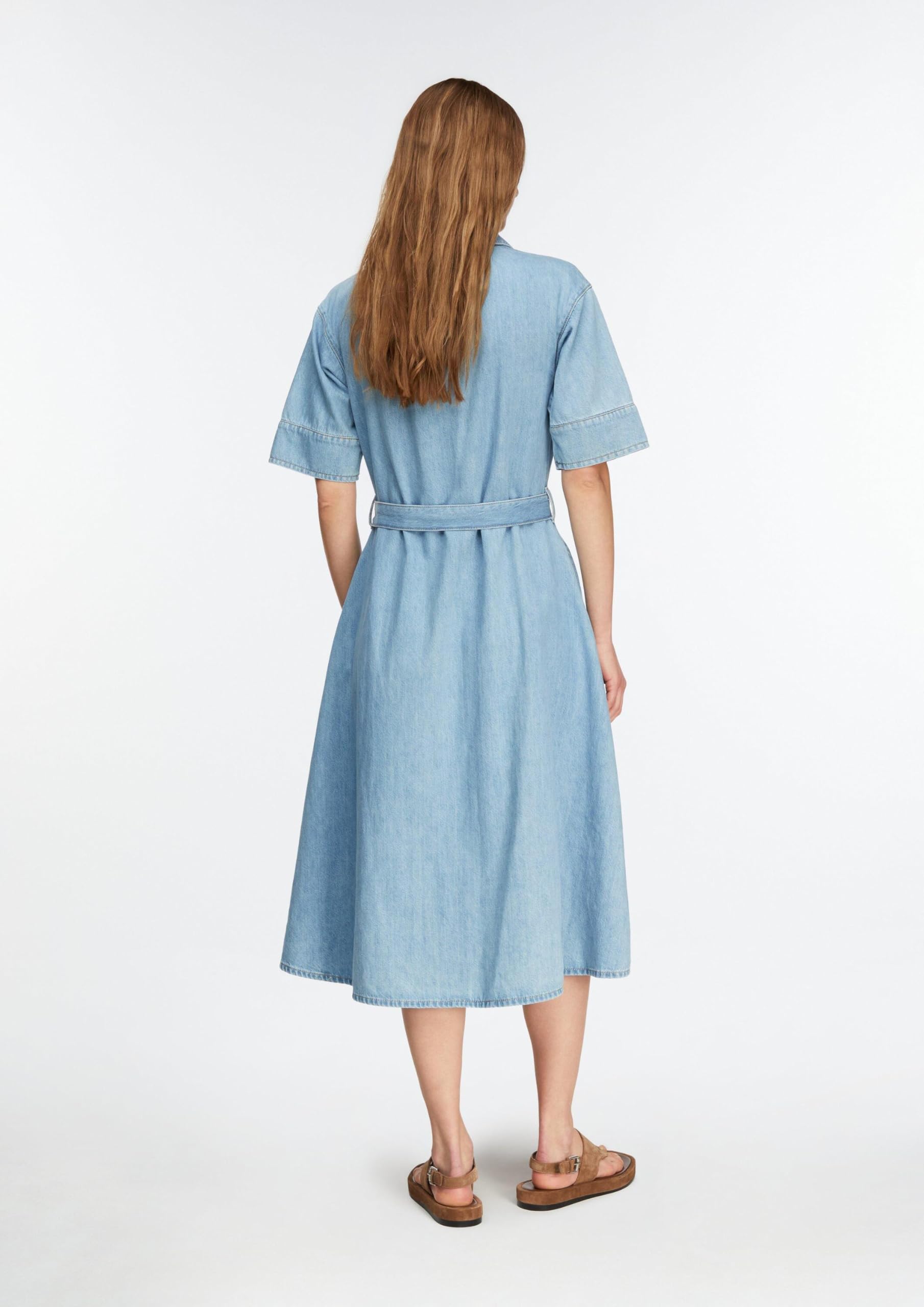comma-hemdkleid-lyocell-denim-midi-mit-g-rtel image 7