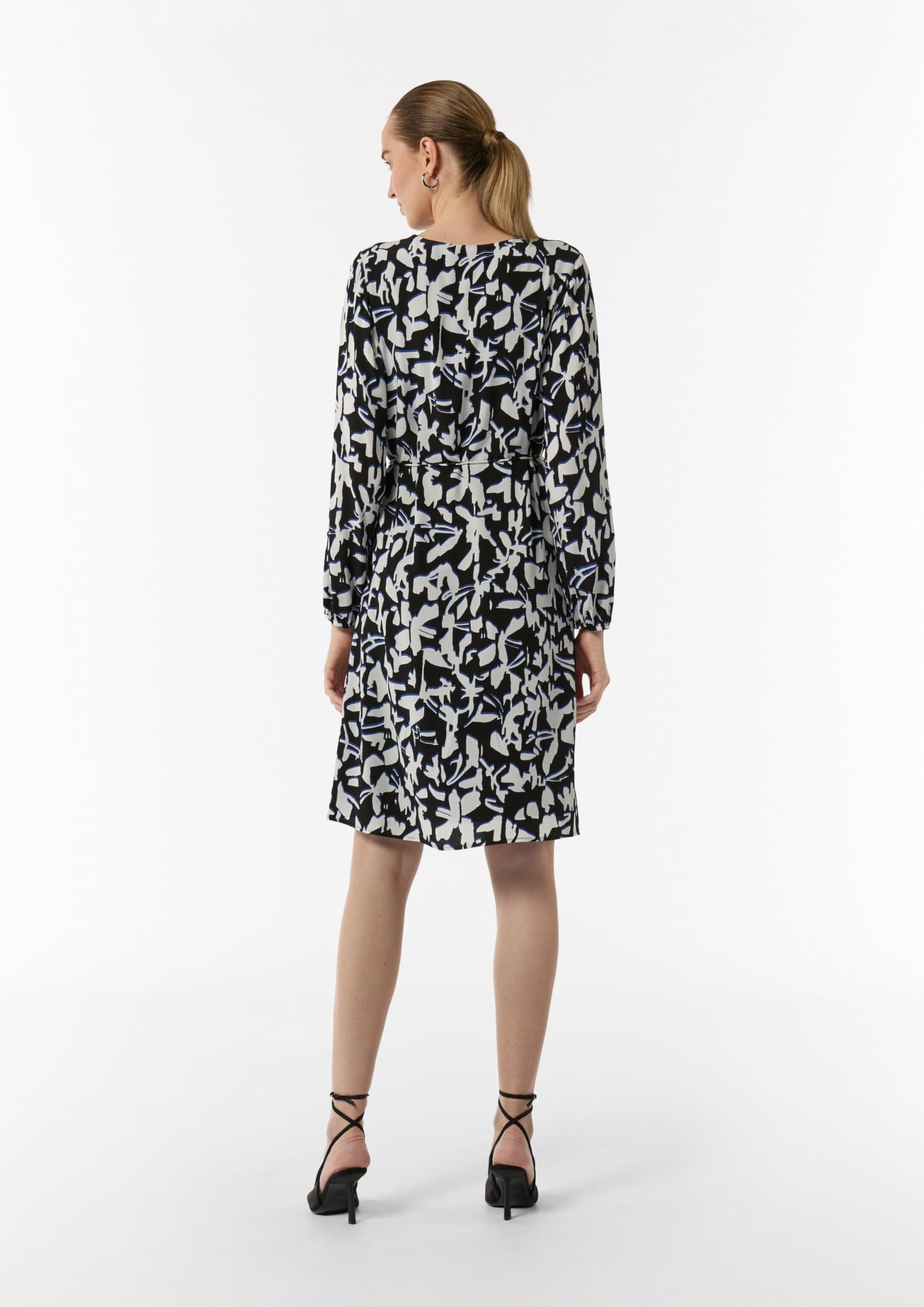 comma-midi-kleid-faltenausschnitt-damenkleid-royalblau-viskose image 7