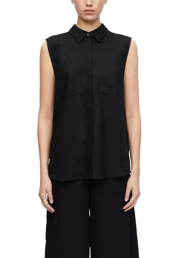 comma-2180863-bluse-leinenmix-schwarz image 1