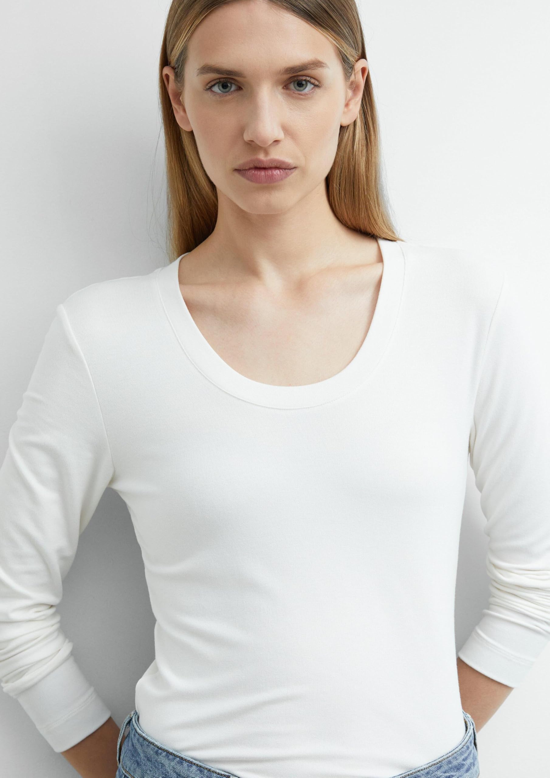 comma-langarm-shirt-slim-fit-jersey-damen-wei-gr-34 image 3