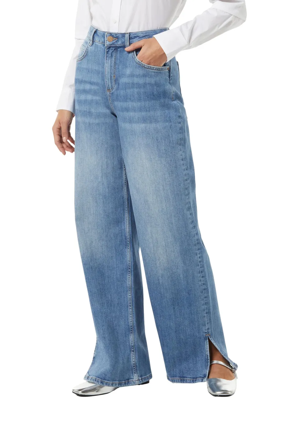 comma-jeans-wide-leg-jeans-schlitz-gr-e-40-blau image 1