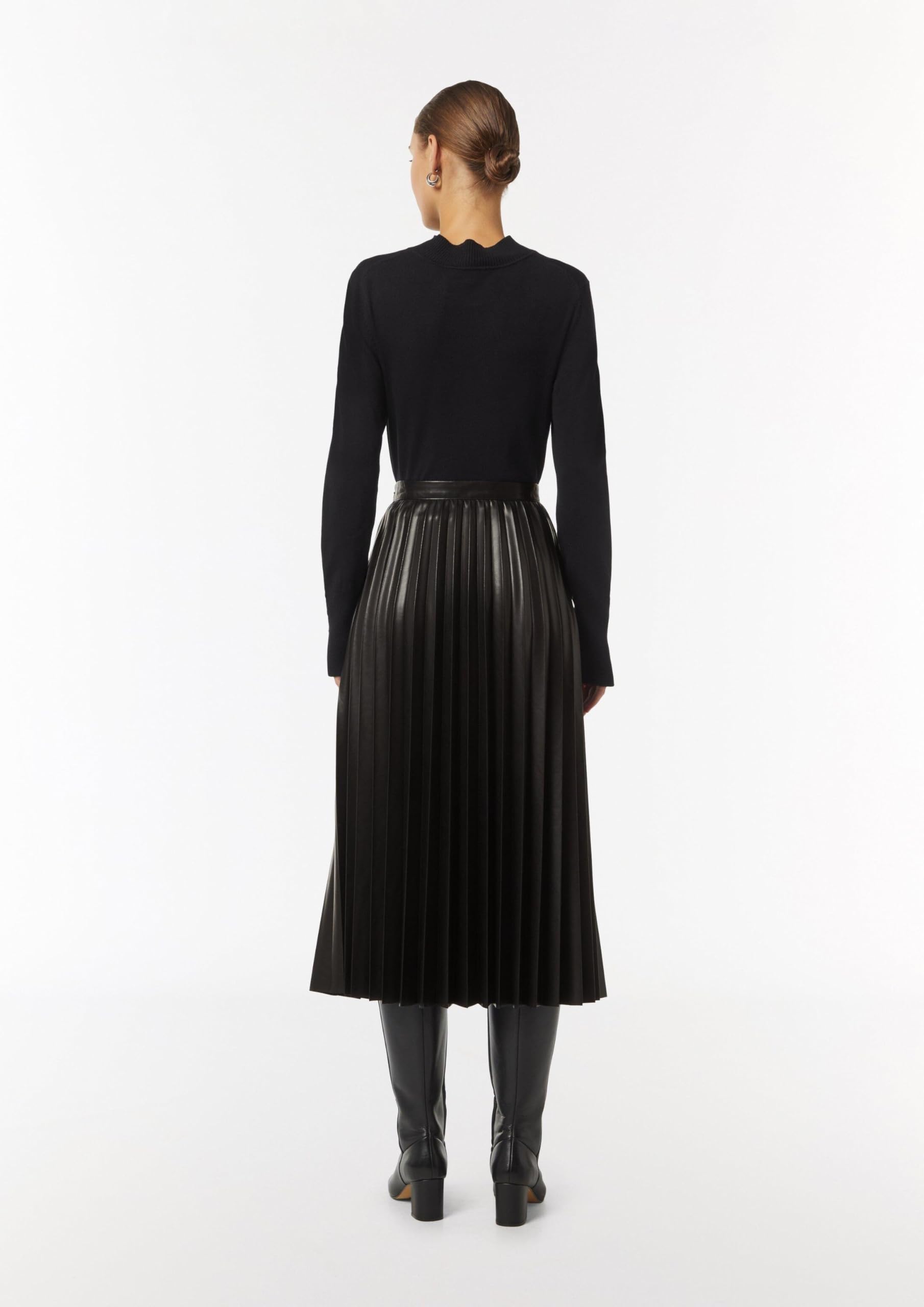 comma-skirts-plisseerock-lederoptik-reissverschluss image 7