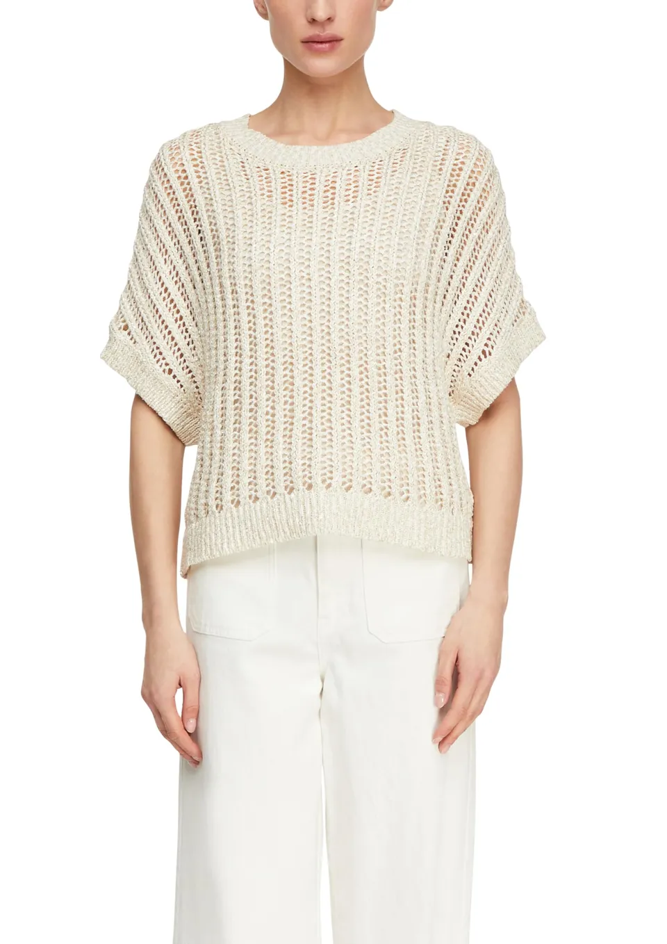 comma-knitwear-strickpullover-pailletten-kurzarm-s image 1
