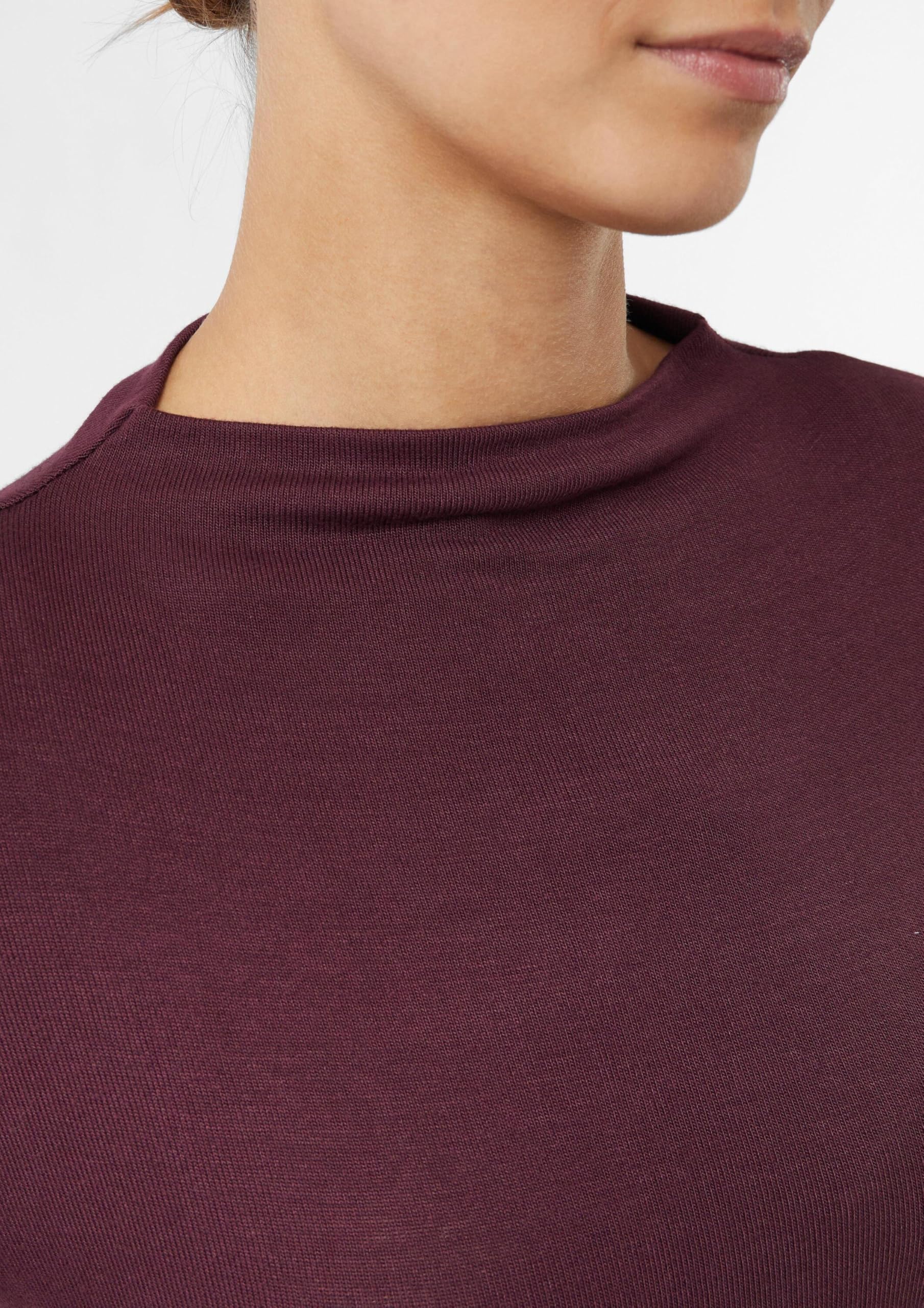 comma-langarmshirt-stehkragen-damen-bordeaux-gr-e-44 image 4