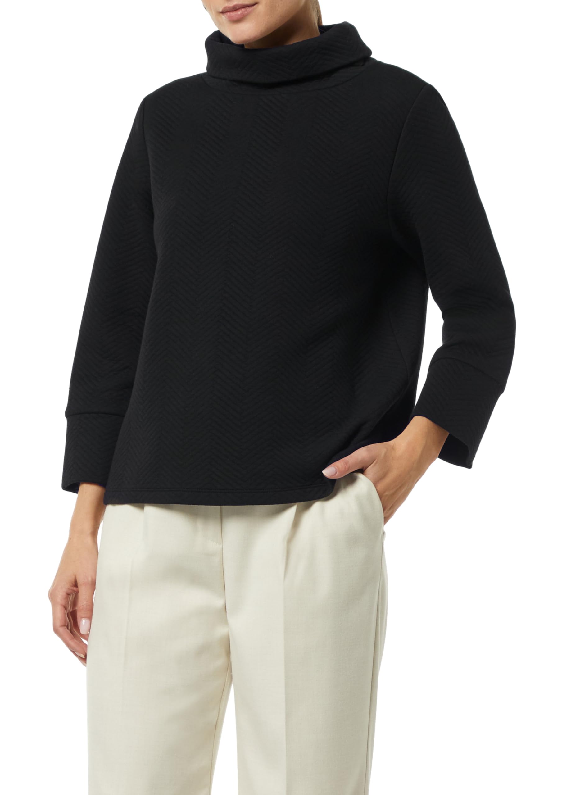 comma-sweatshirt-rollkragen-strukturmuster-baumwolle image 1