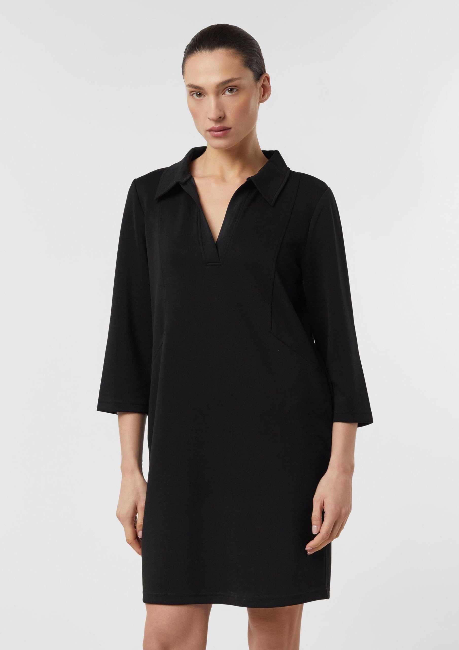 comma-jersey-kleid-polokragen-3-4-arm-grau-gr-44 image 7
