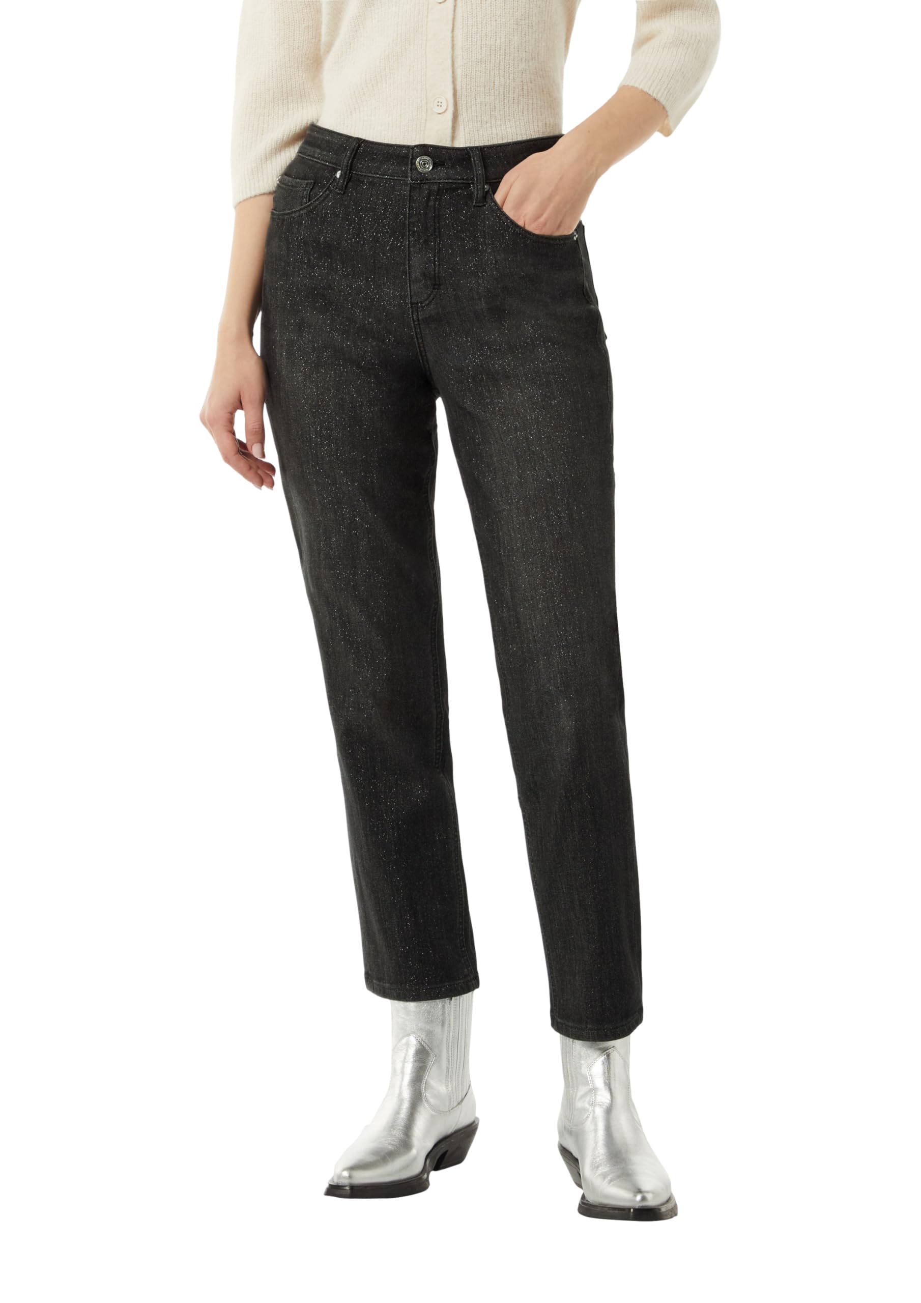comma-jeans-hose-mit-metallicgarn-gr-38-denim image 1