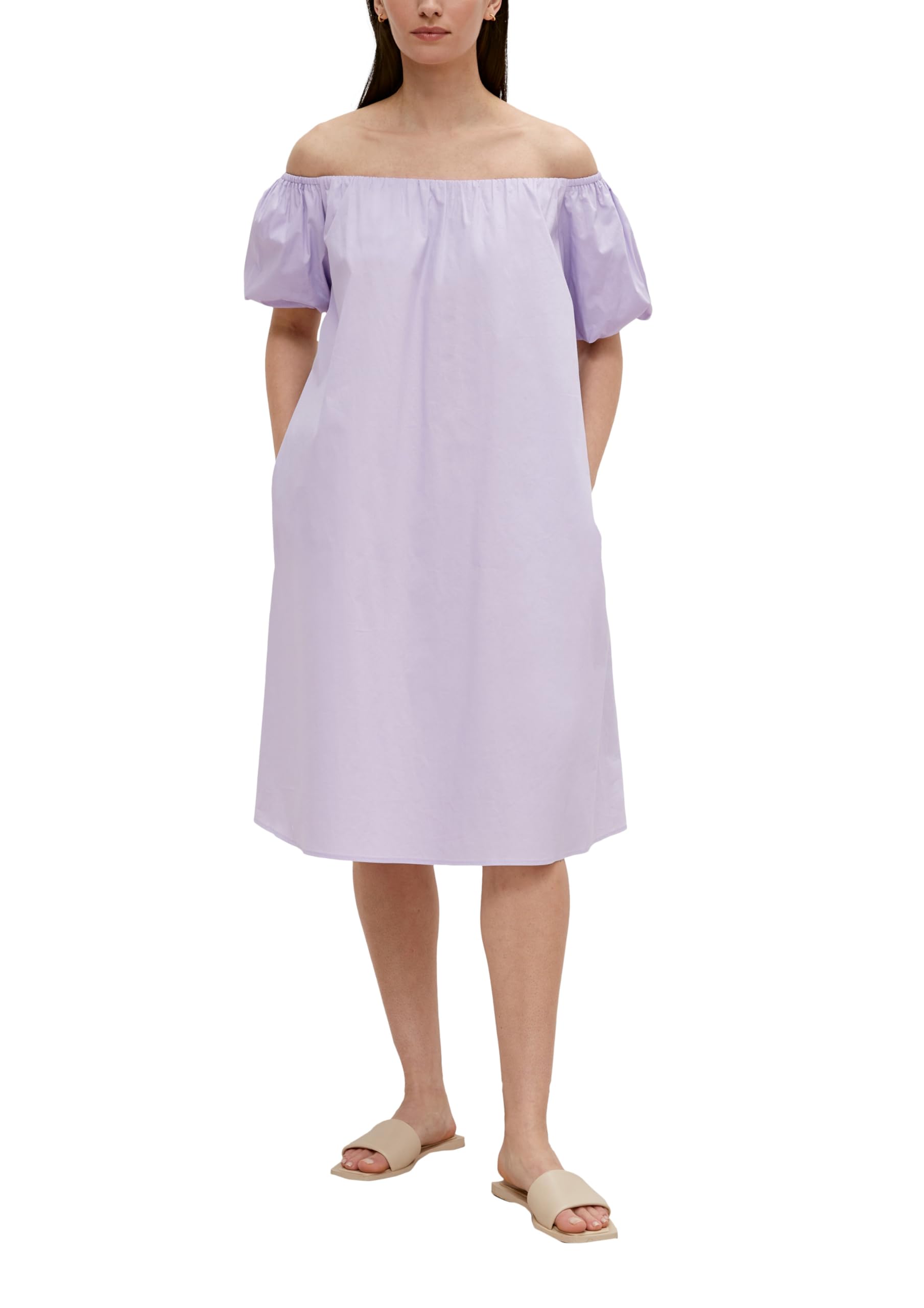 comma-kleid-mit-raffung-damen-kleid-gr-40-rosa image 1