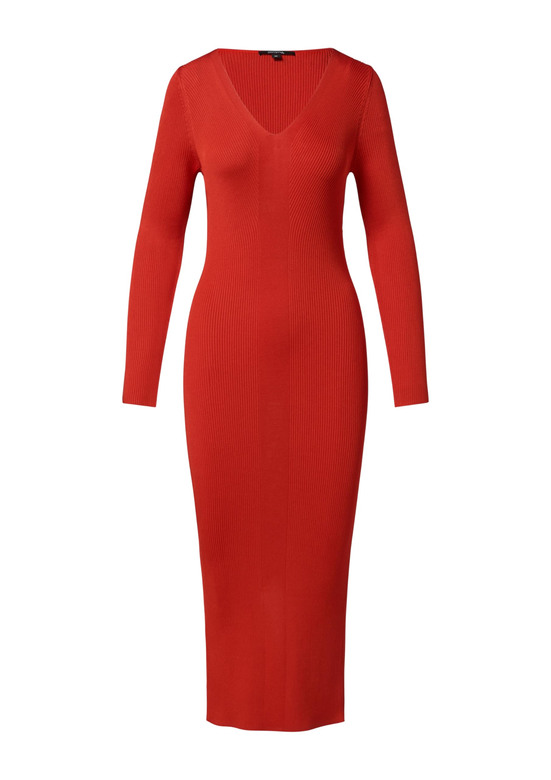 comma-slim-fit-kleid-v-ausschnitt-damenkleid-gr-44-schwarz image 4