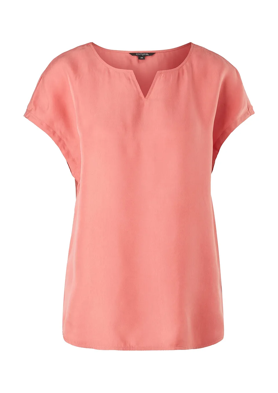 comma-damen-kurzarm-bluse-basic-ausschnitt image 1