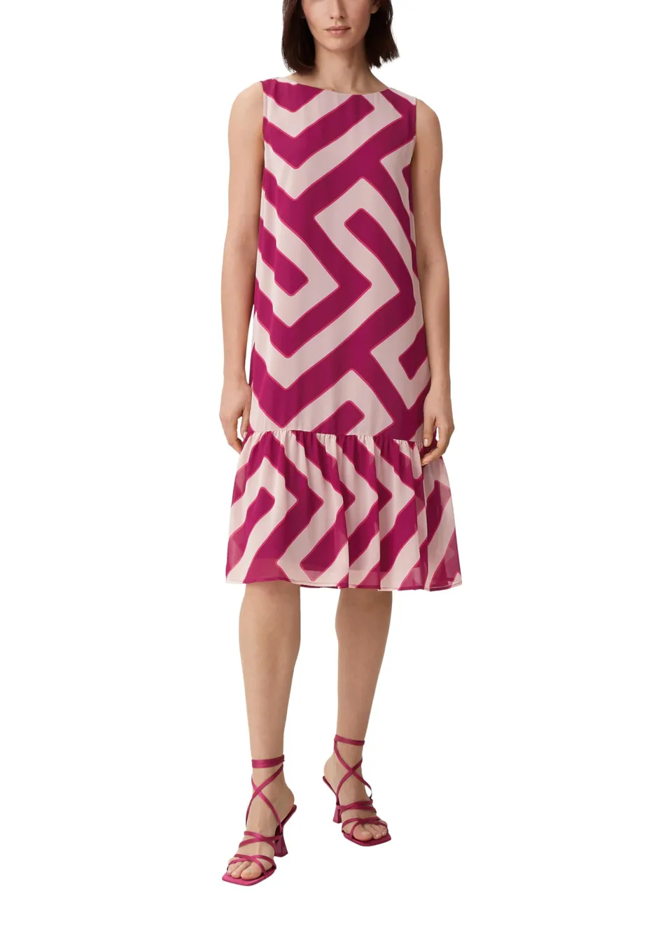 comma-dresses-midikleid-mit-volants-fuchsia-gr-34 image 1