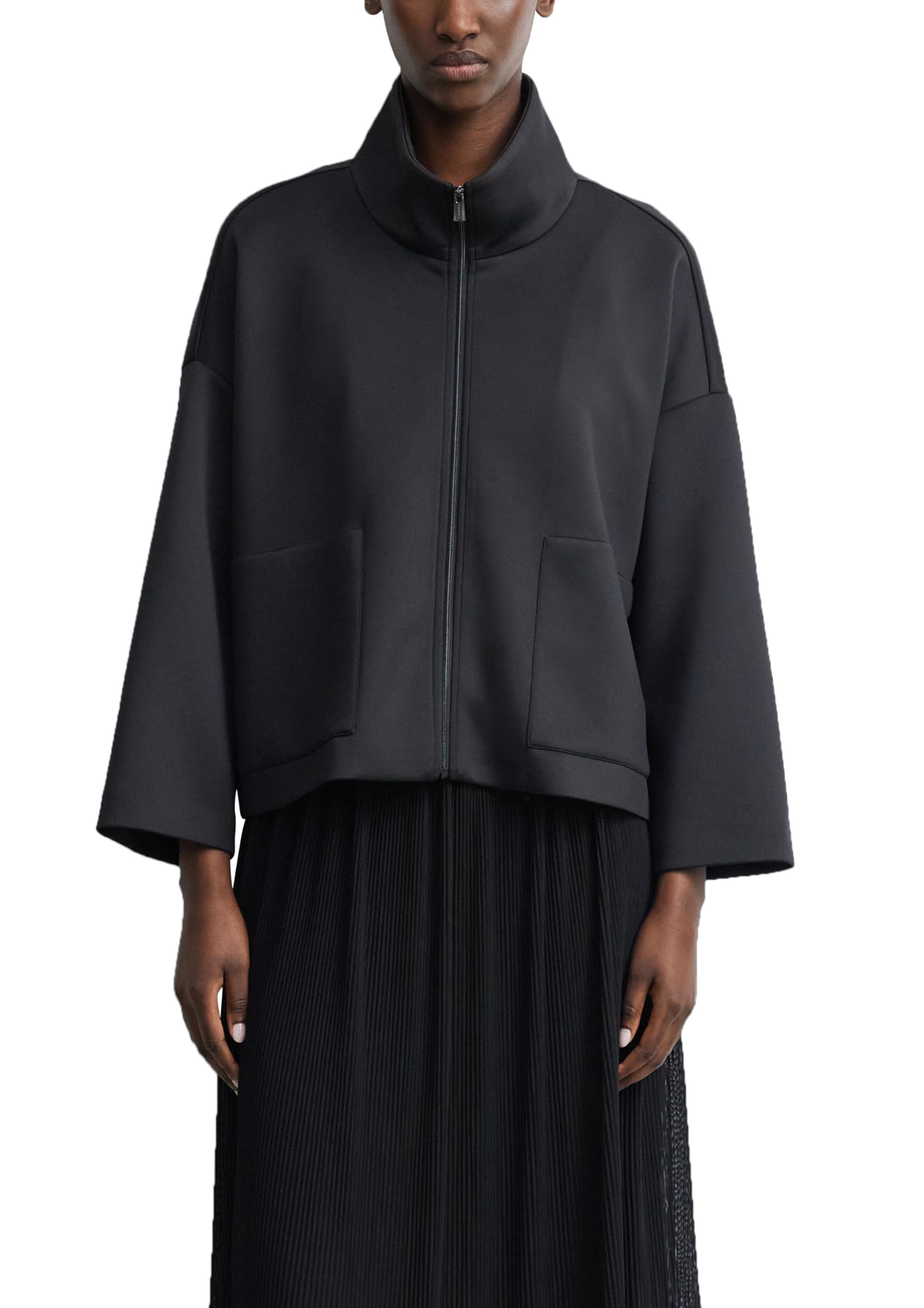 comma-indoor-jacke-scuba-boxy-fit-reissverschluss-gr-34 image 1