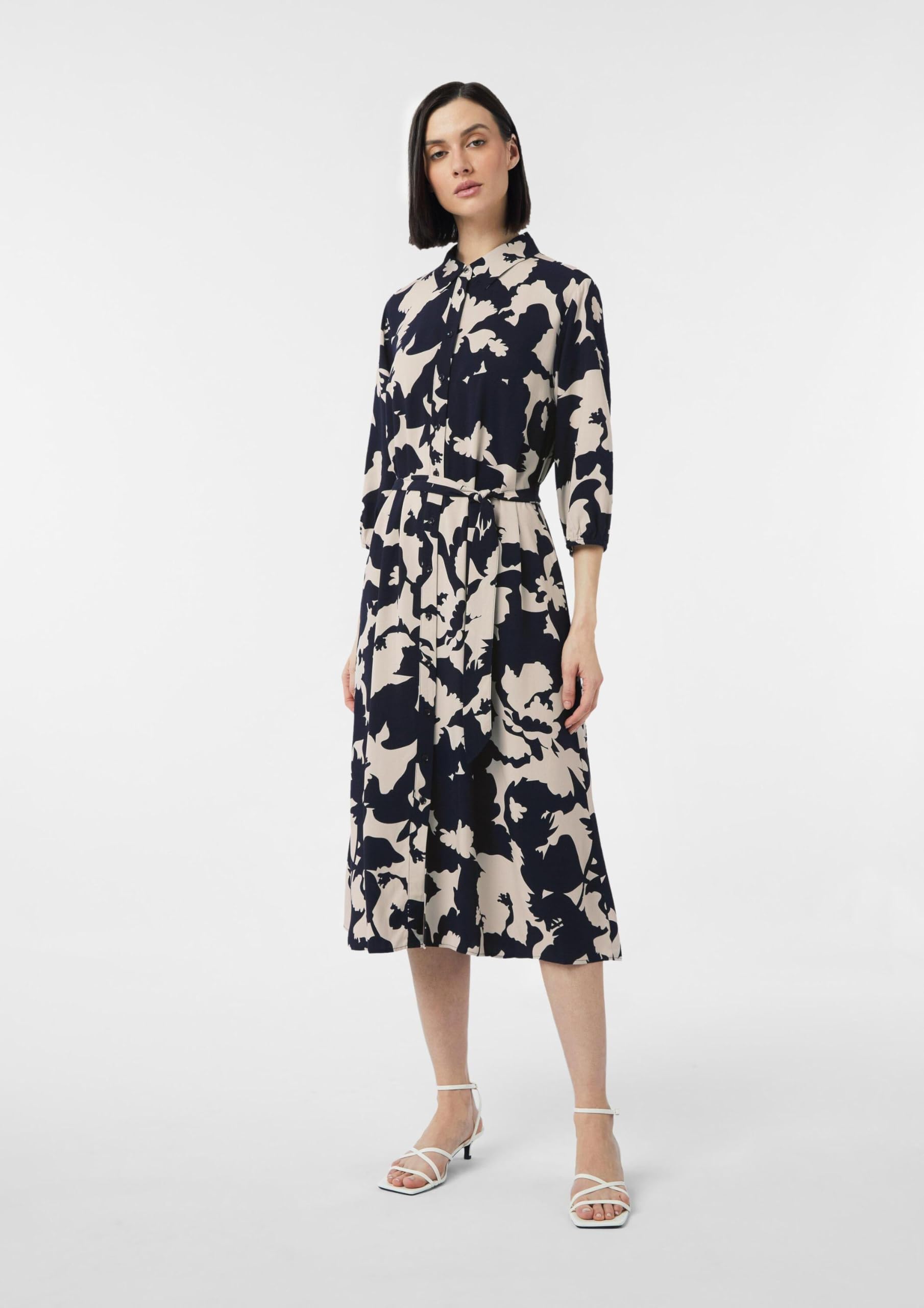 comma-hemdblusenkleid-midi-mit-bindeg-rtel-midikleid image 7