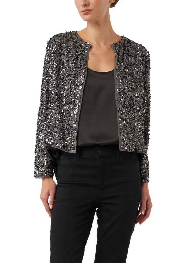 comma-jackets-blusenjacke-mit-pailletten-gr-38-anthrazit image 1