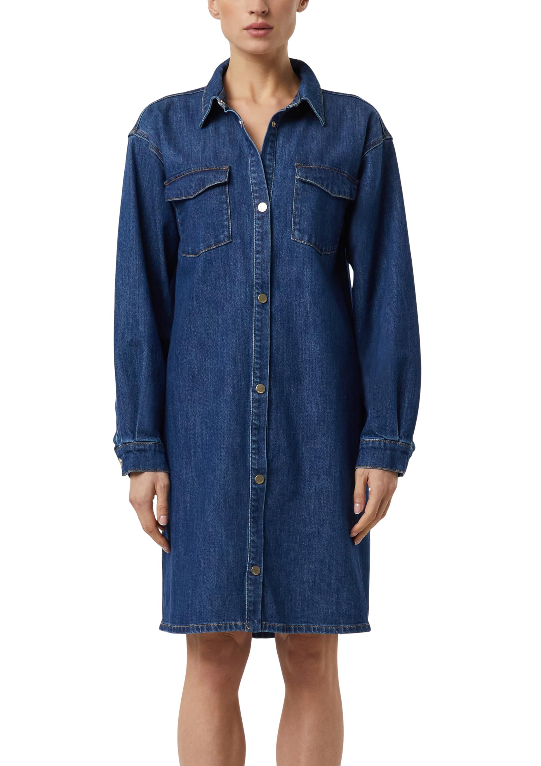 comma-kleid-damen-denim-hemdblusenkleid-gr-34 image 1