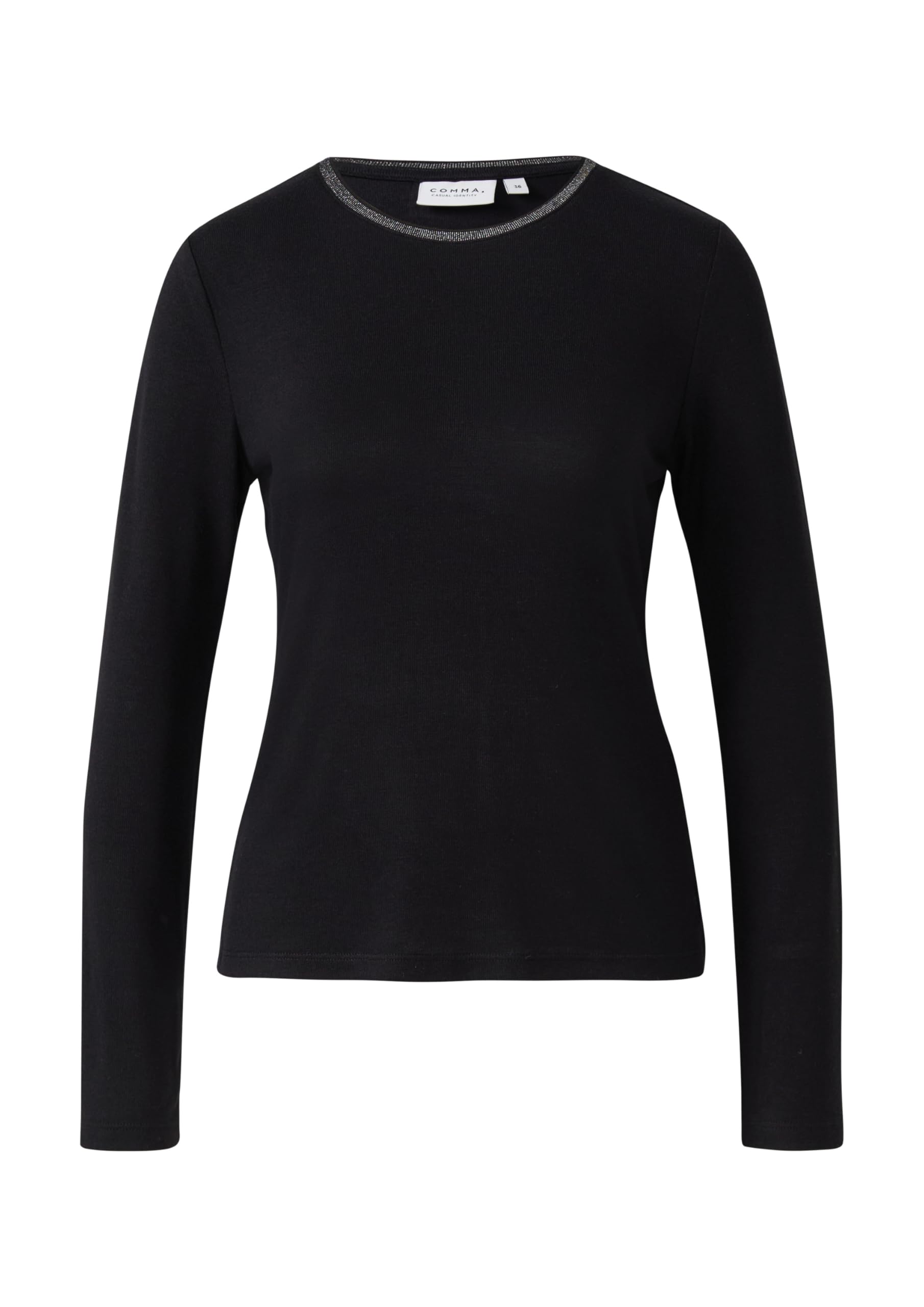 comma-longsleeve-slim-fit-glitzer-schwarz-9999-gr-40 image 3