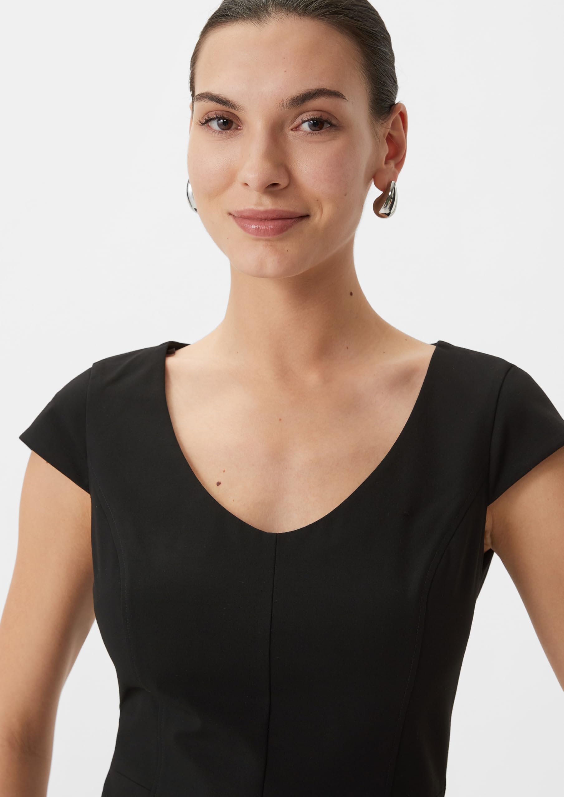 comma-kleid-damen-navy-kapp-rmel-dress-gr-34-46 image 3