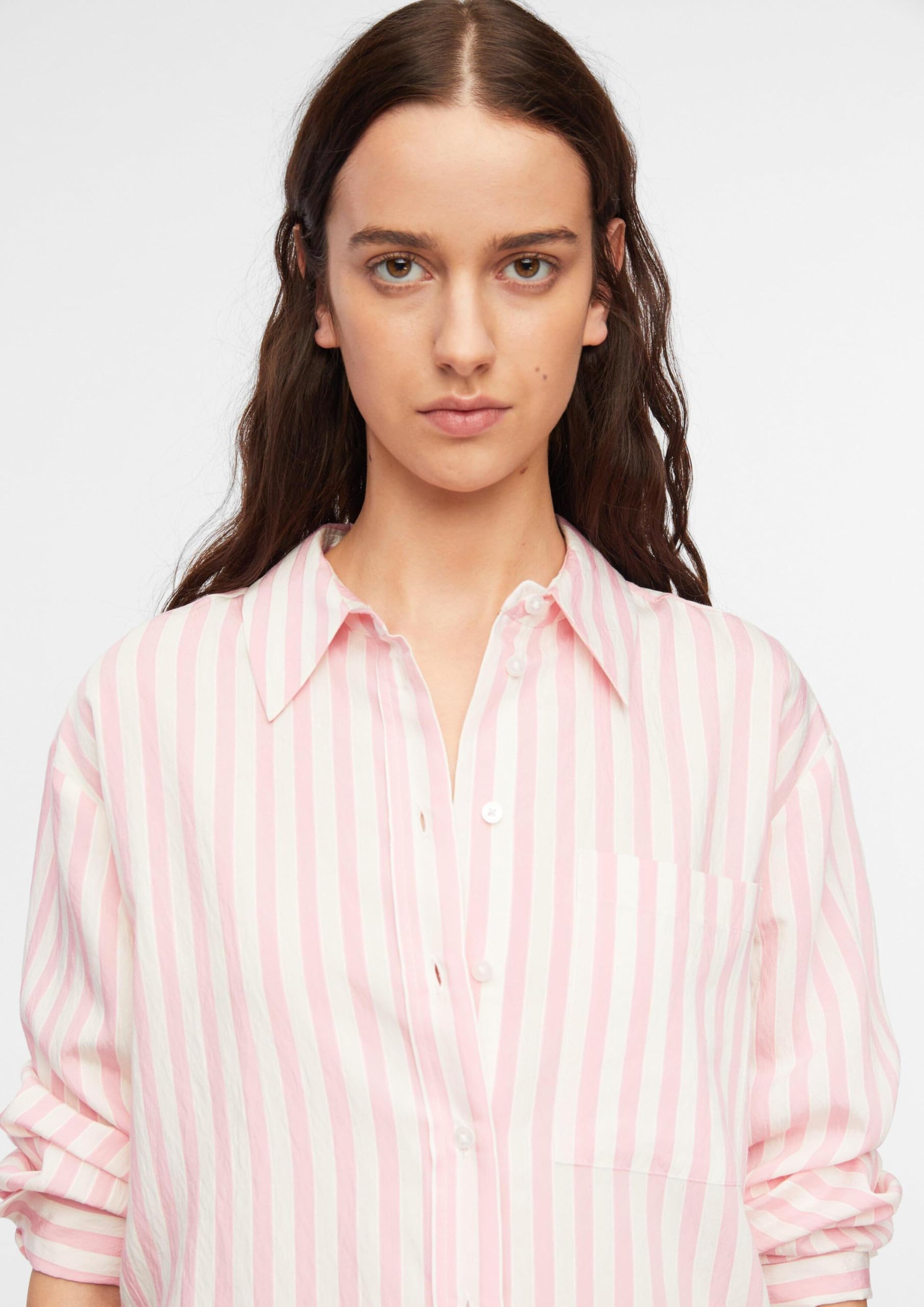 comma-damen-bluse-streifen-hemdkragen-rosa-gr-e-34 image 3
