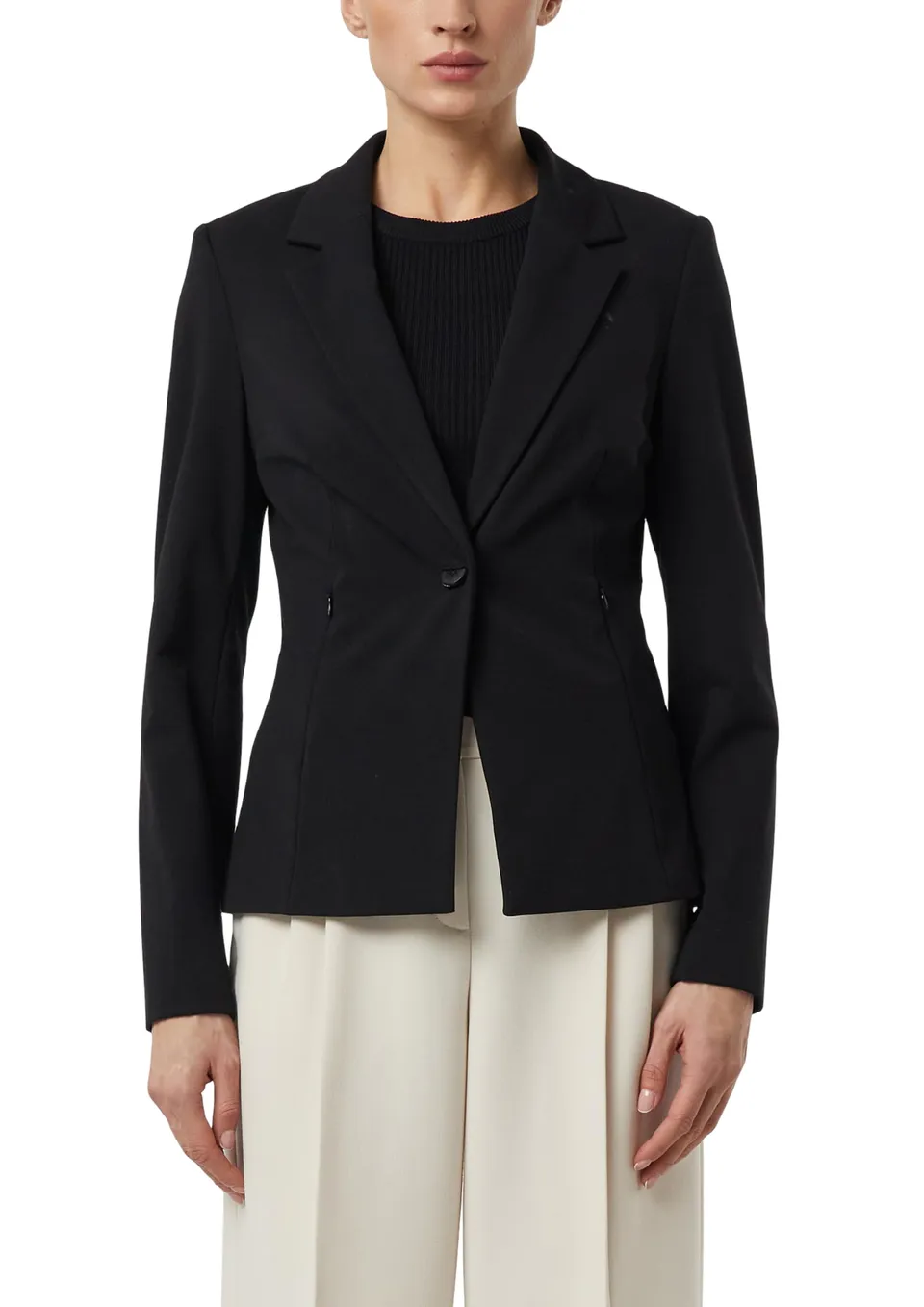 comma-blazer-tailliert-jersey-navy-business image 1