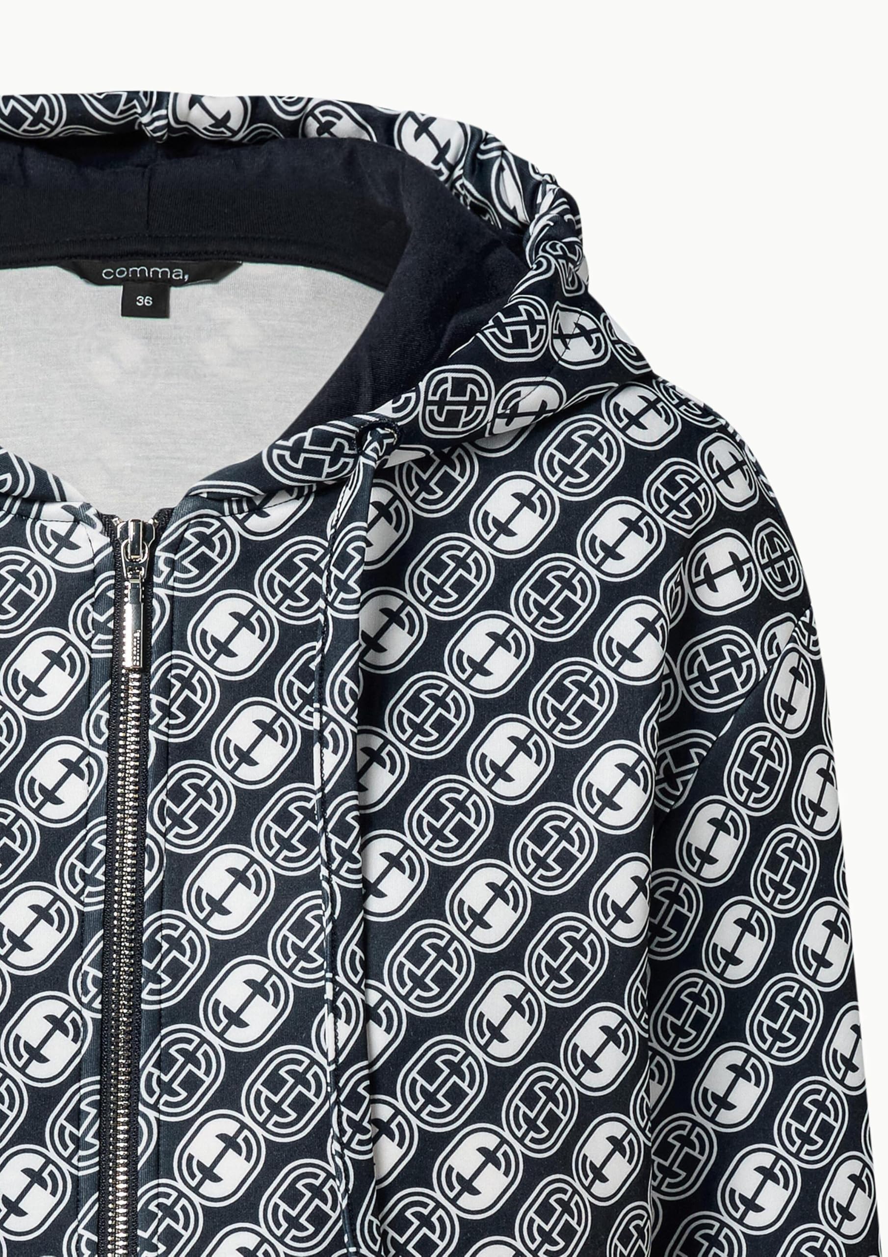 comma-jackets-sweat-jacke-kapuze-mit-icon-muster image 6