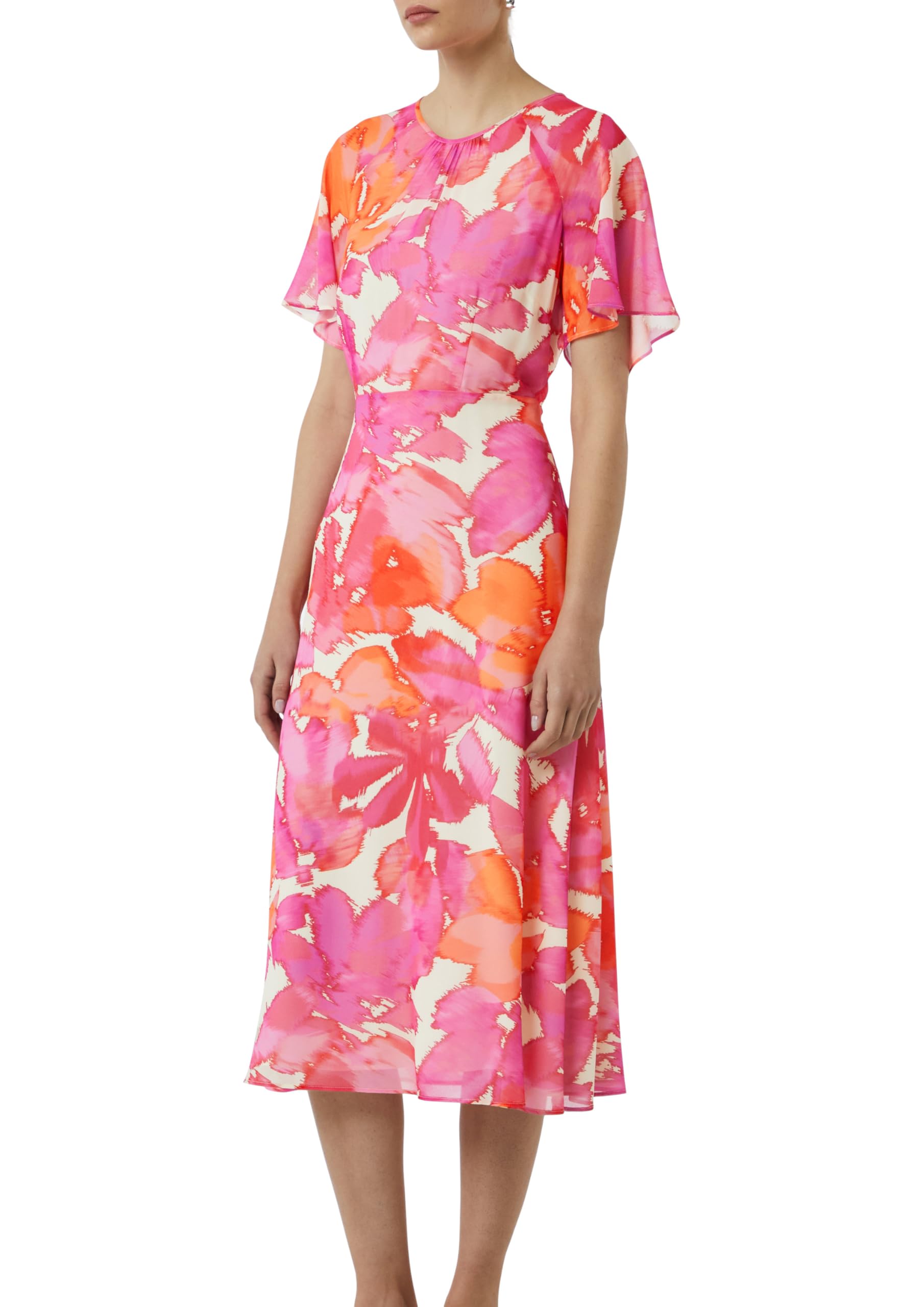 comma-midi-kleid-all-over-print-damenkleid-gr-44-pink image 1