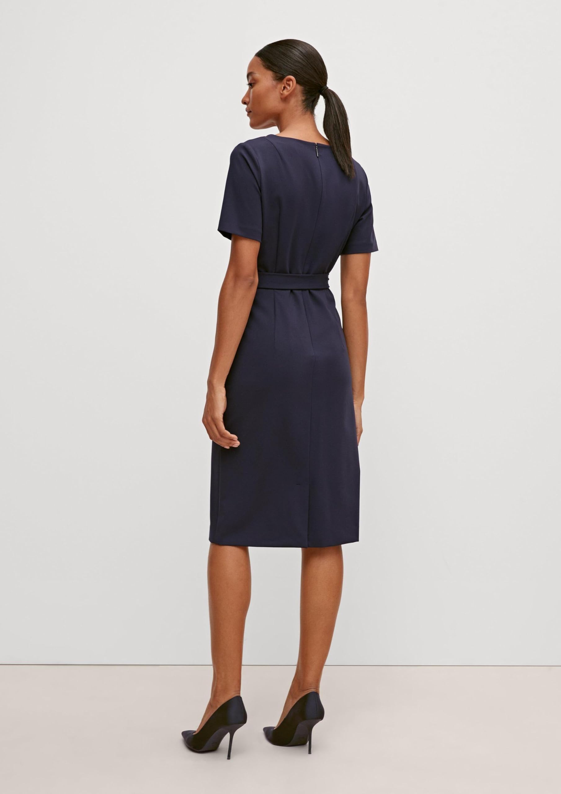 comma-kleid-etuikleid-navy-v-ausschnitt-gr-40 image 7