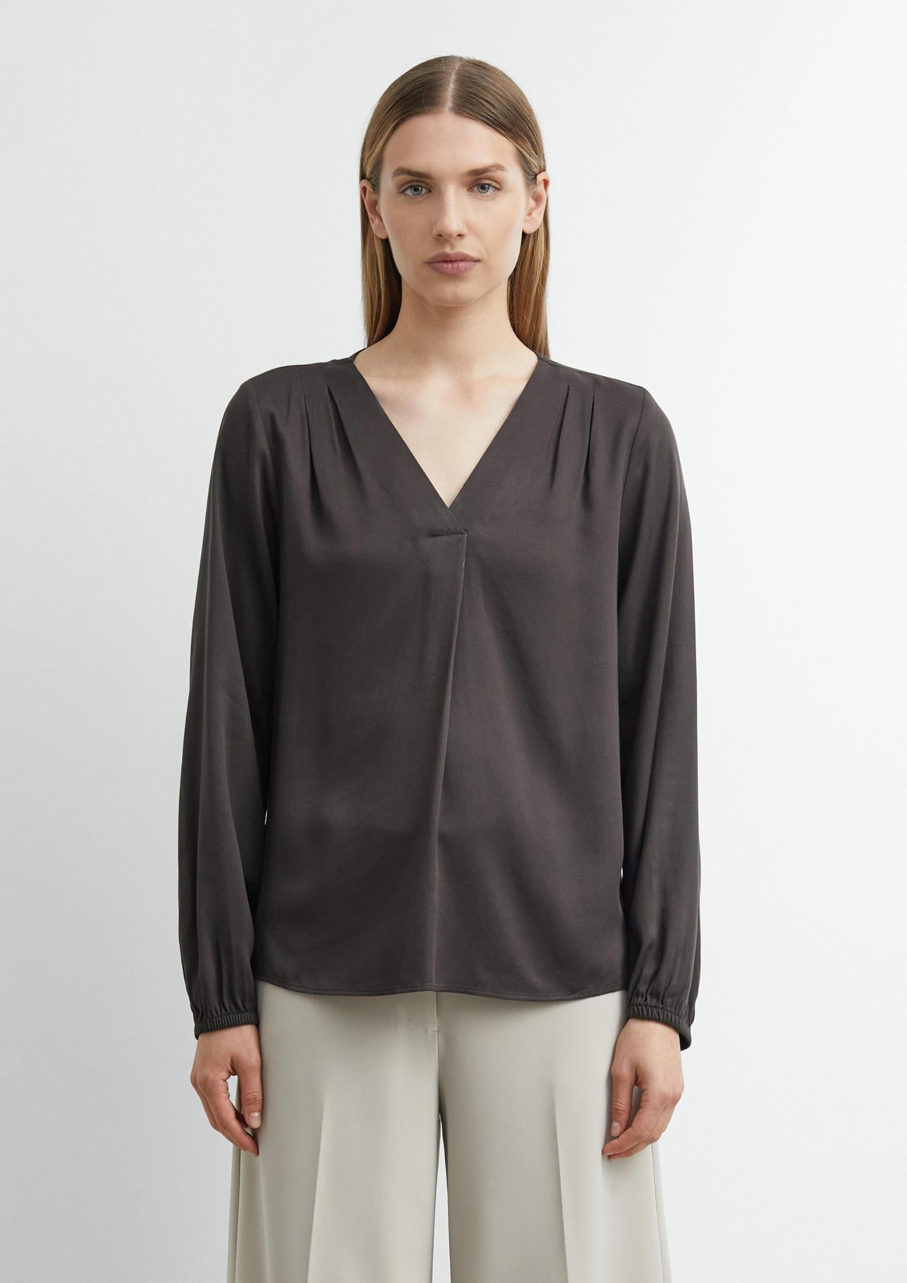 comma-blouses-bluse-viskose-v-ausschnitt-langarm image 6