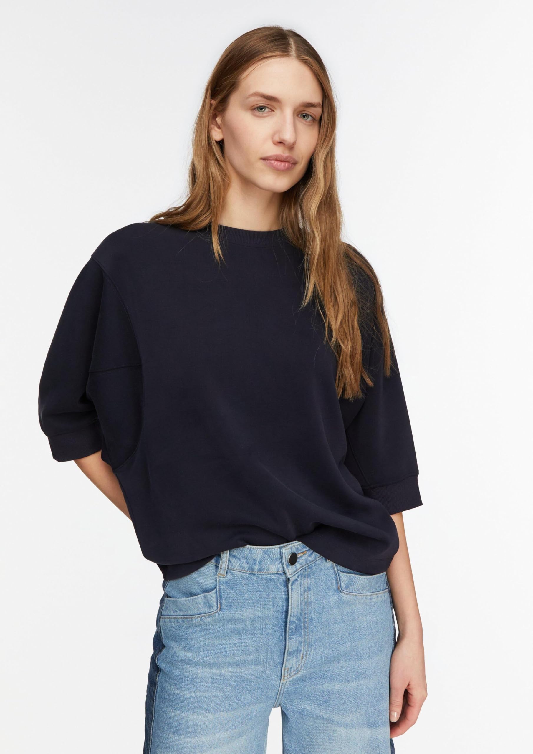 comma-sweatshirt-damen-langarm-baumwolle-uni image 7