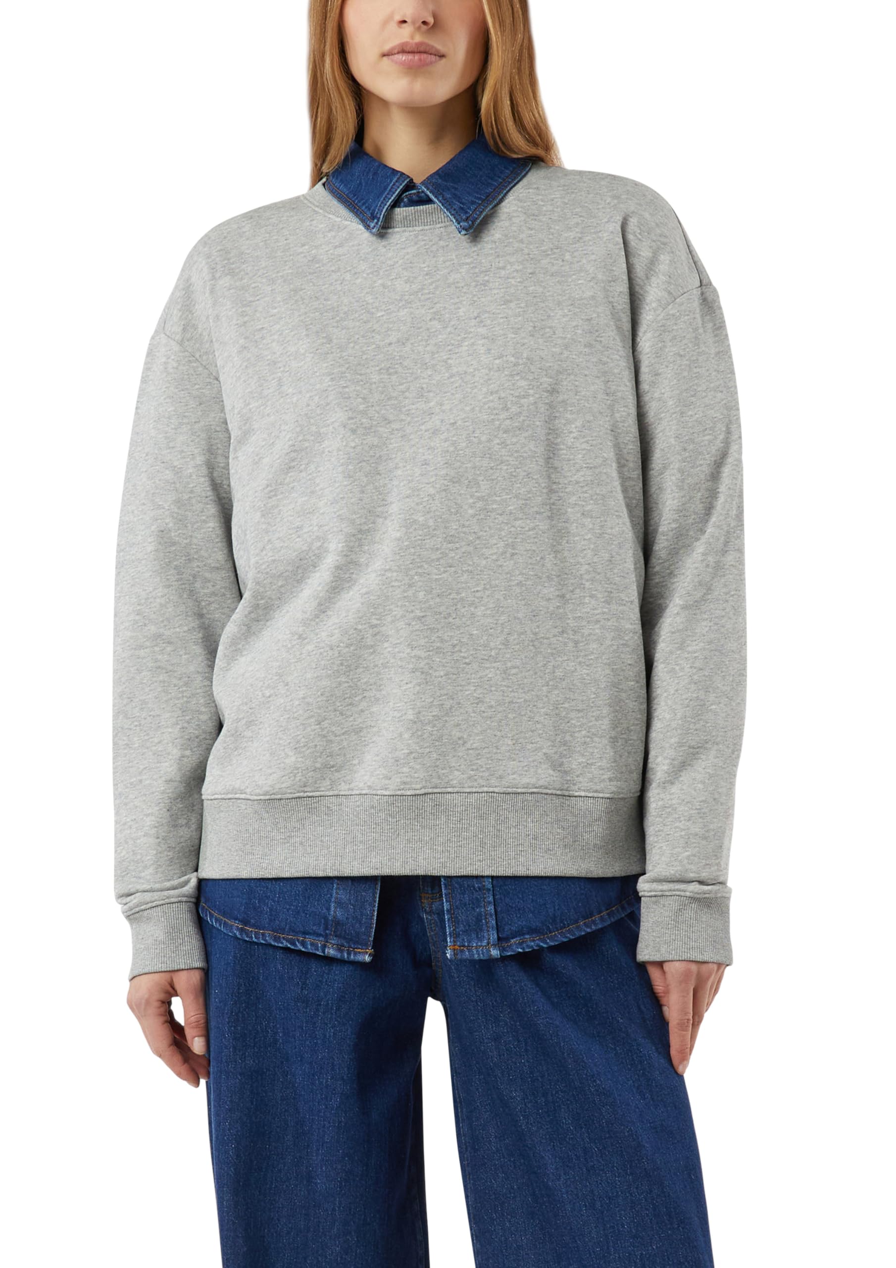 comma-oversized-sweatshirt-relaxed-fit-olivgr-n-hellgrau-pullover image 1