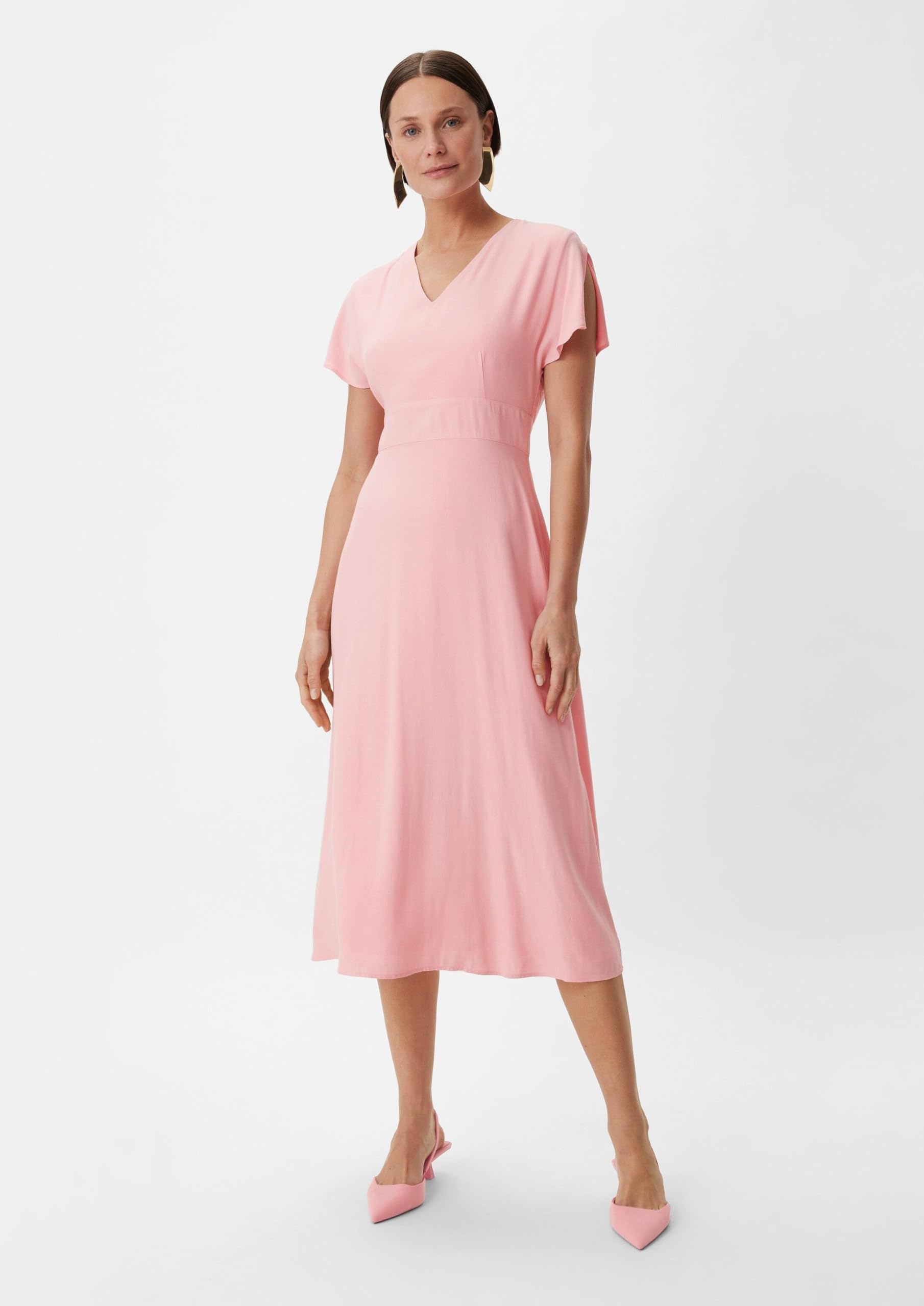 comma-midi-kleid-satin-rosa-orange-damen-kleid image 5